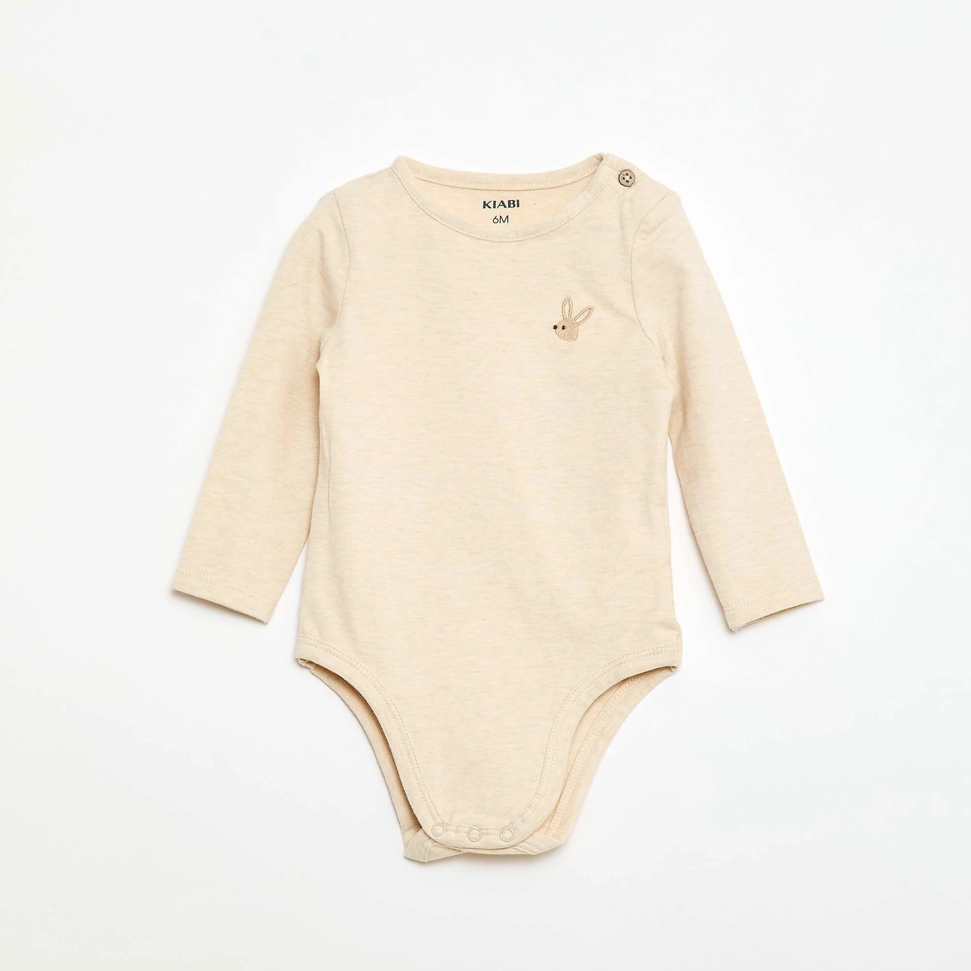 Long-sleeved bodysuit - unisex BEIGE