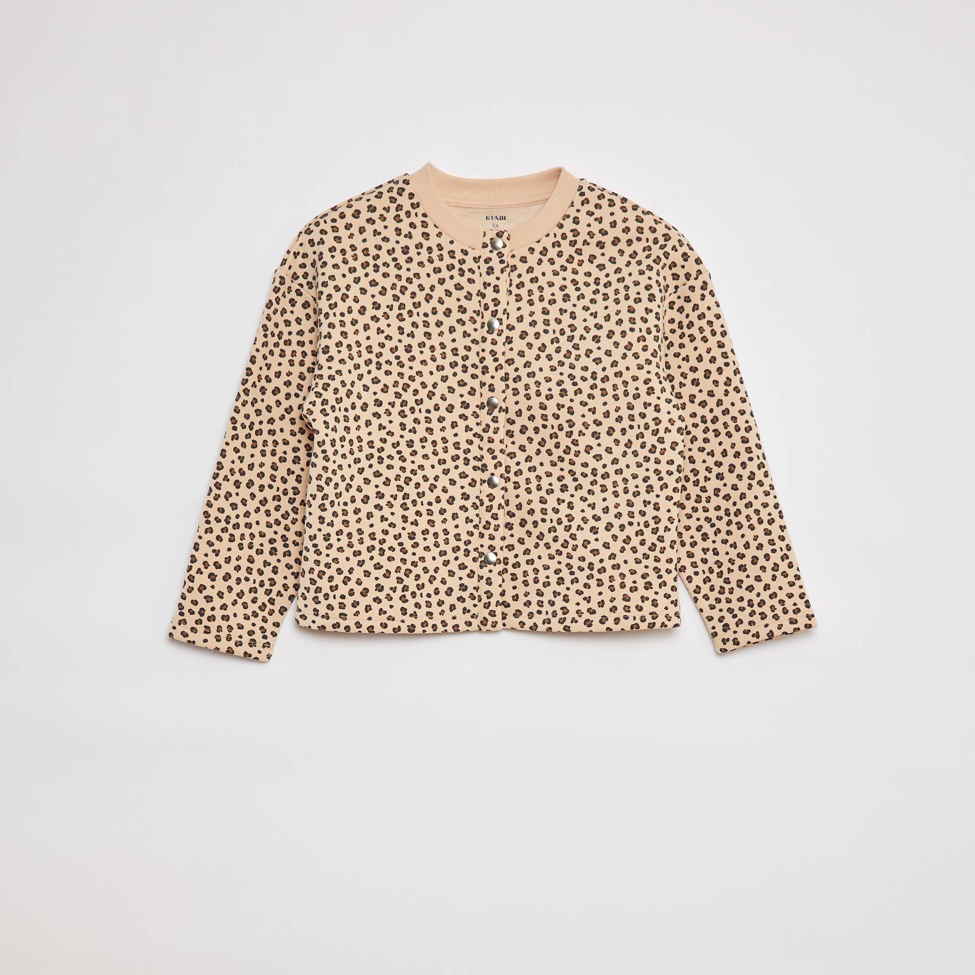 Long-sleeved cardigan with press-stud fastening BEIGE
