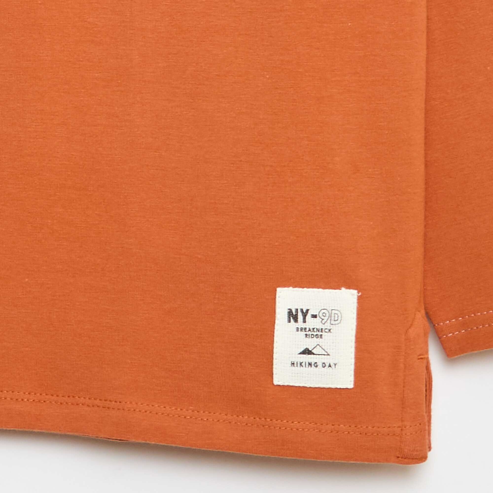 Long-sleeved crew neck T-shirt BROWN - Image 3
