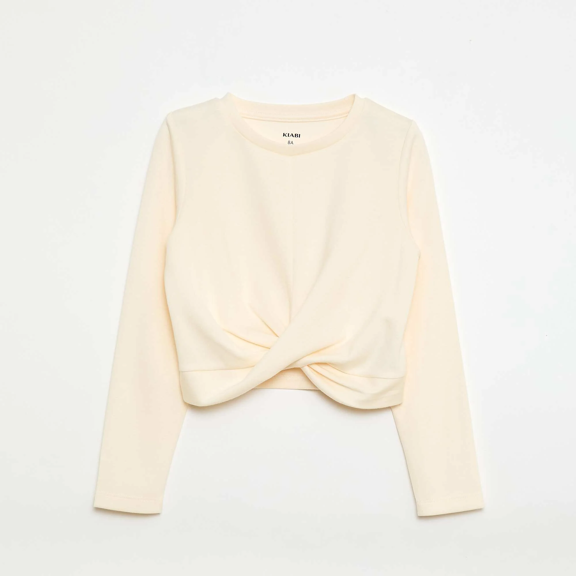 Long-sleeved Cropped Top WHITE