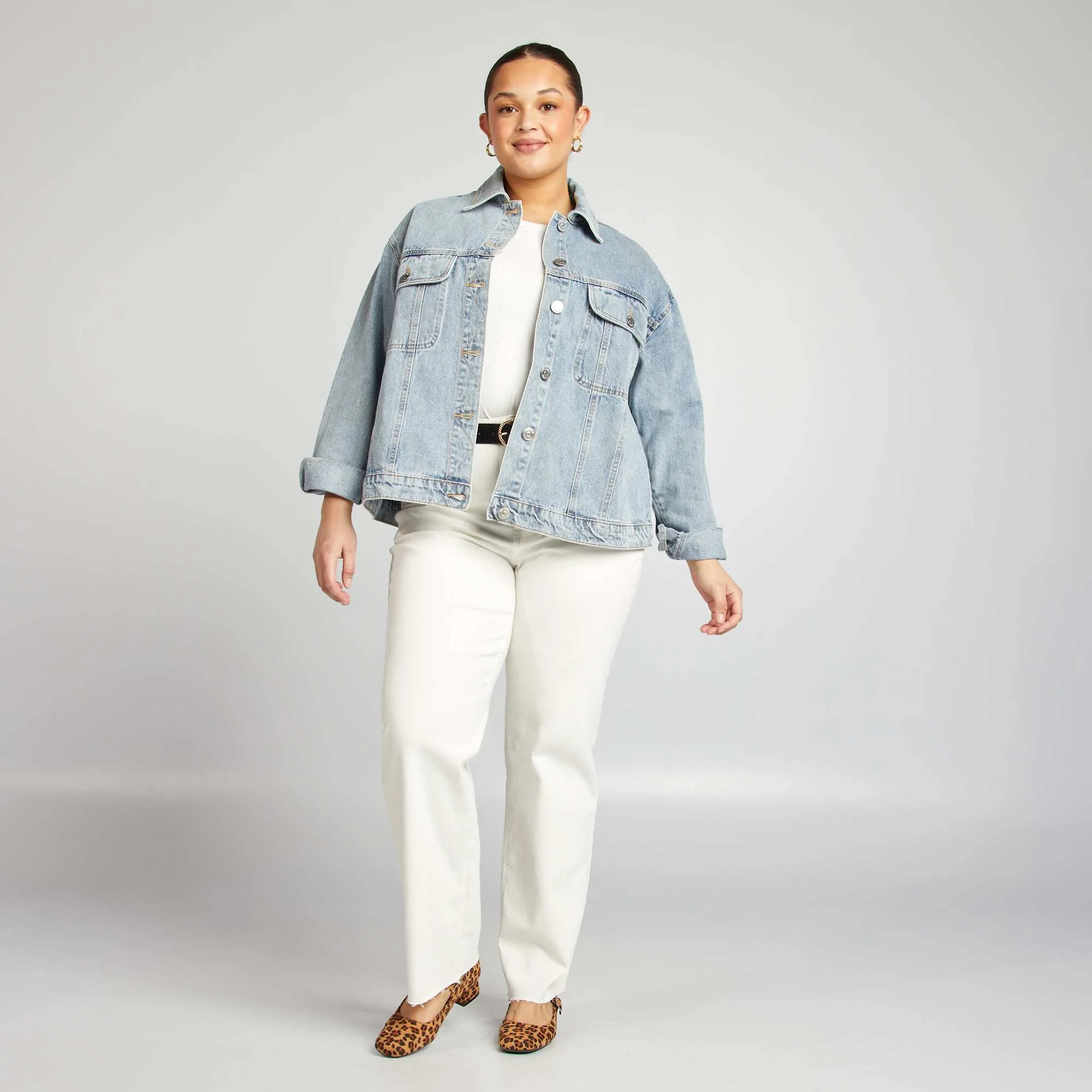 Long-sleeved denim jacket BLUE - Image 3
