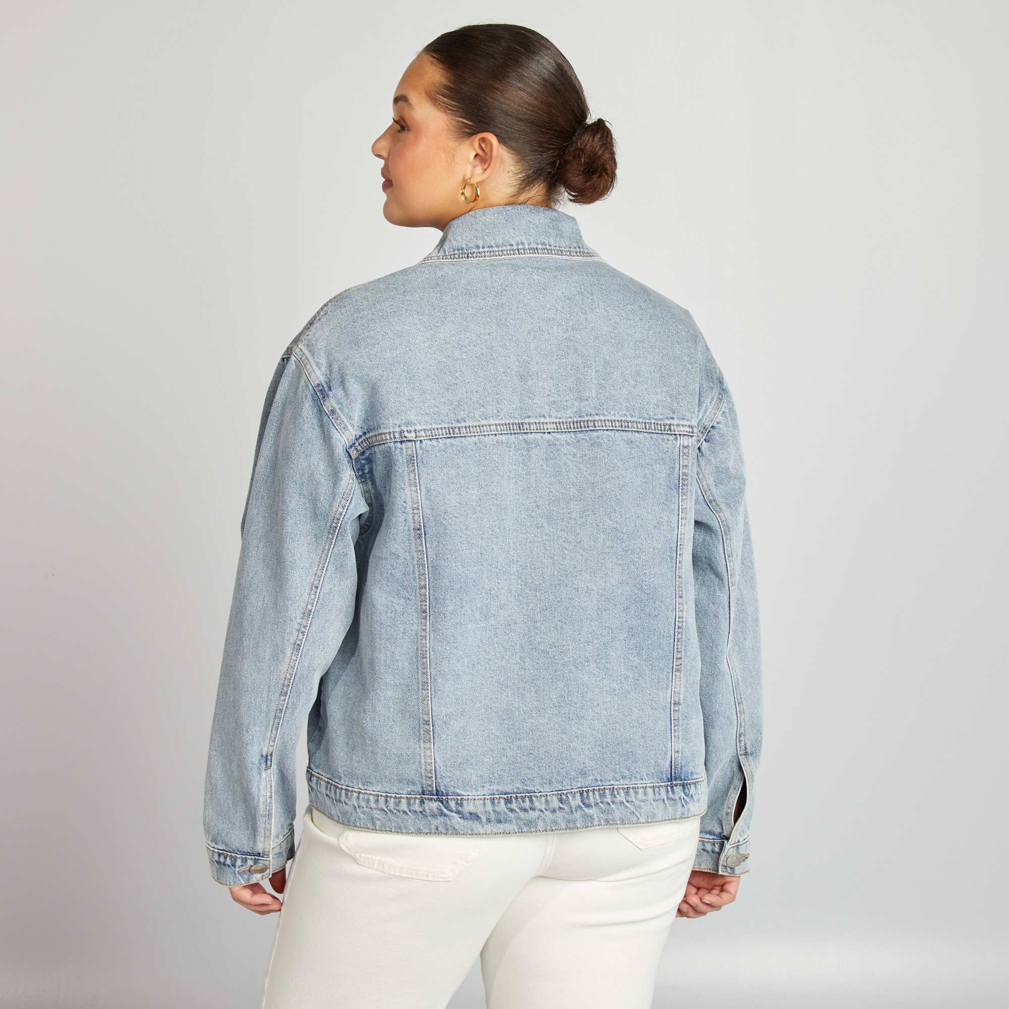 Long-sleeved denim jacket BLUE - Image 4
