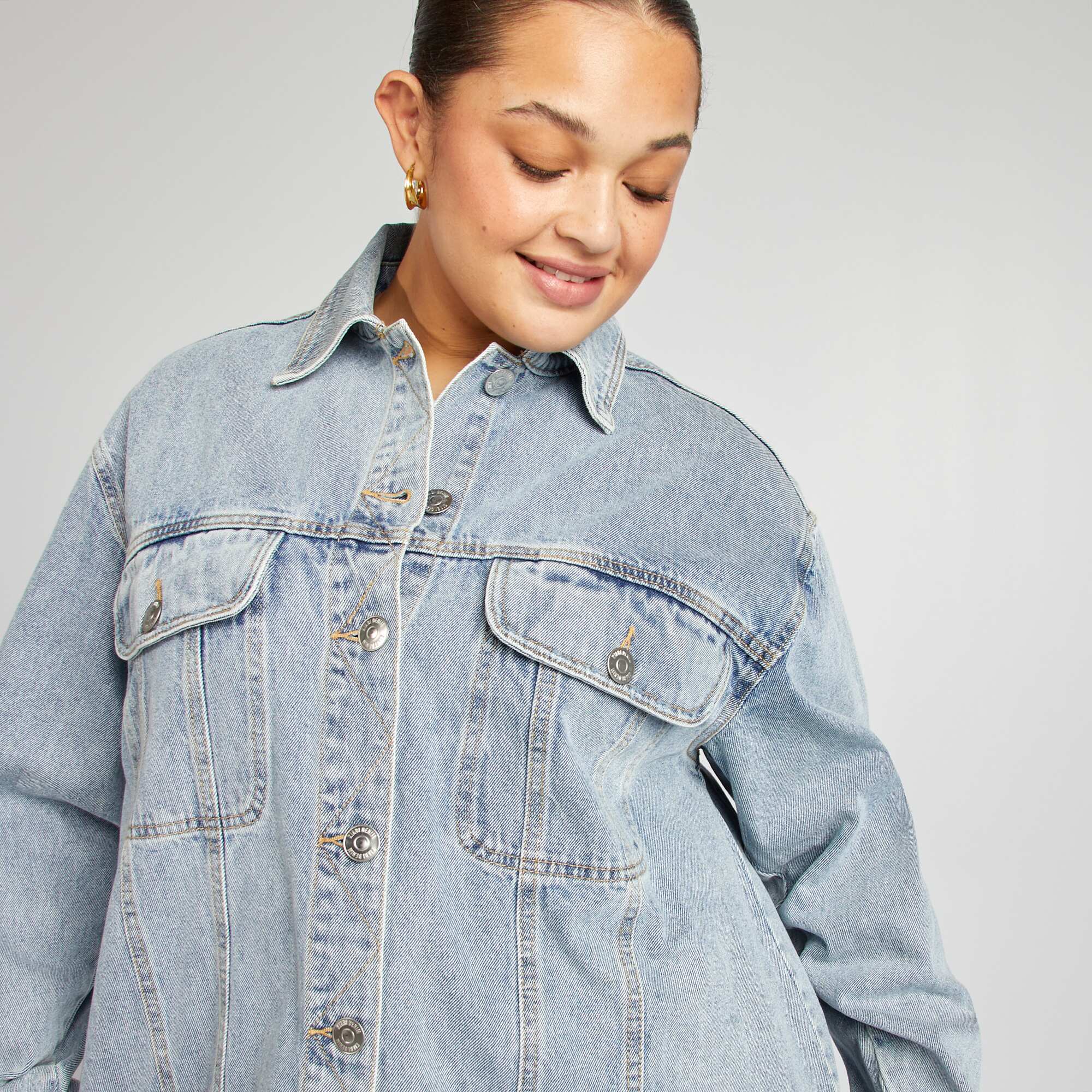 Long-sleeved denim jacket BLUE - Image 5