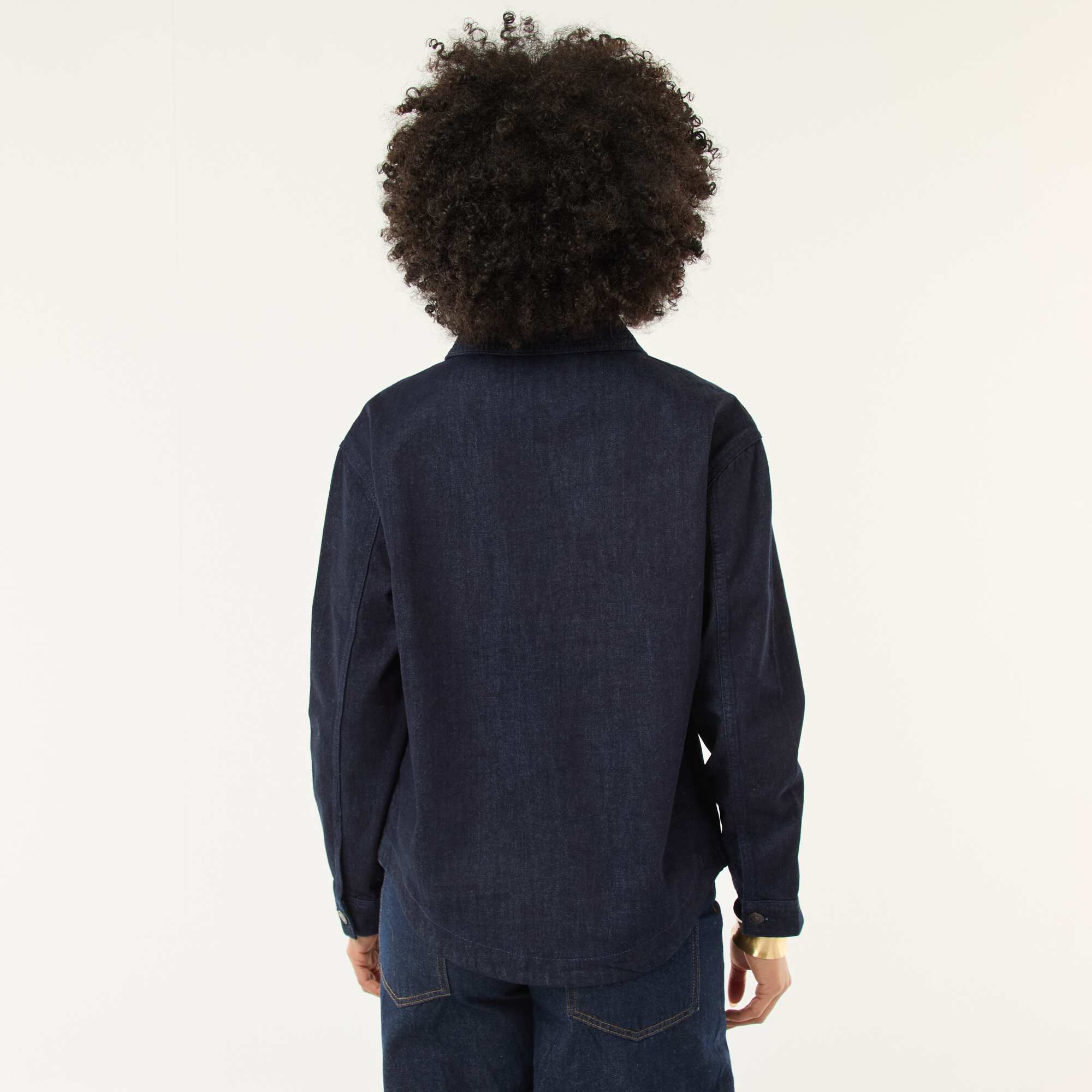 Long-Sleeved Denim Shirt BLUE - Image 5