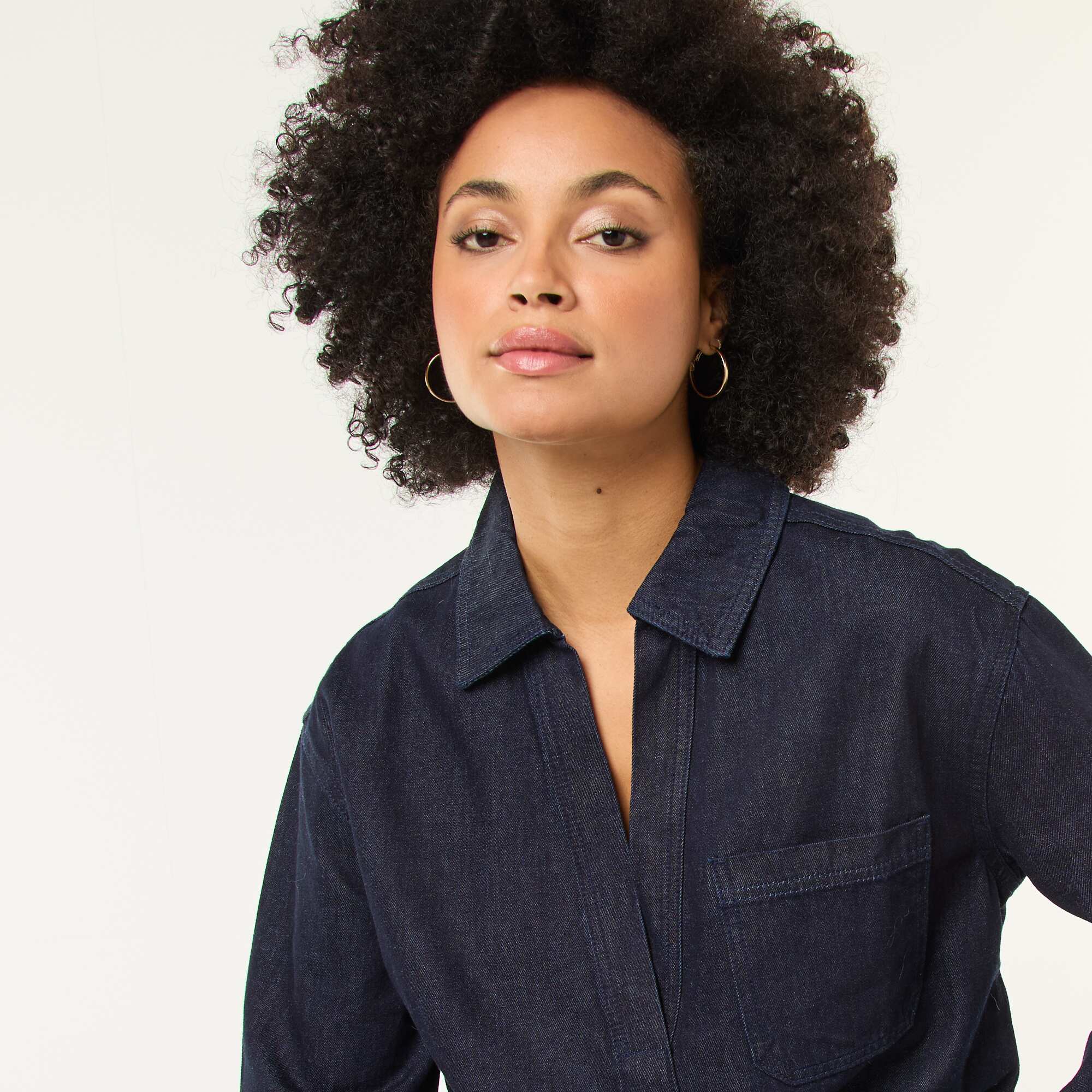 Long-Sleeved Denim Shirt BLUE - Image 6