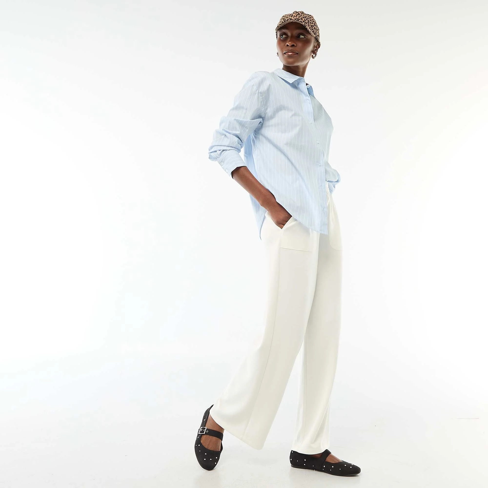 Long-Sleeved Poplin Shirt BLUE - Image 2