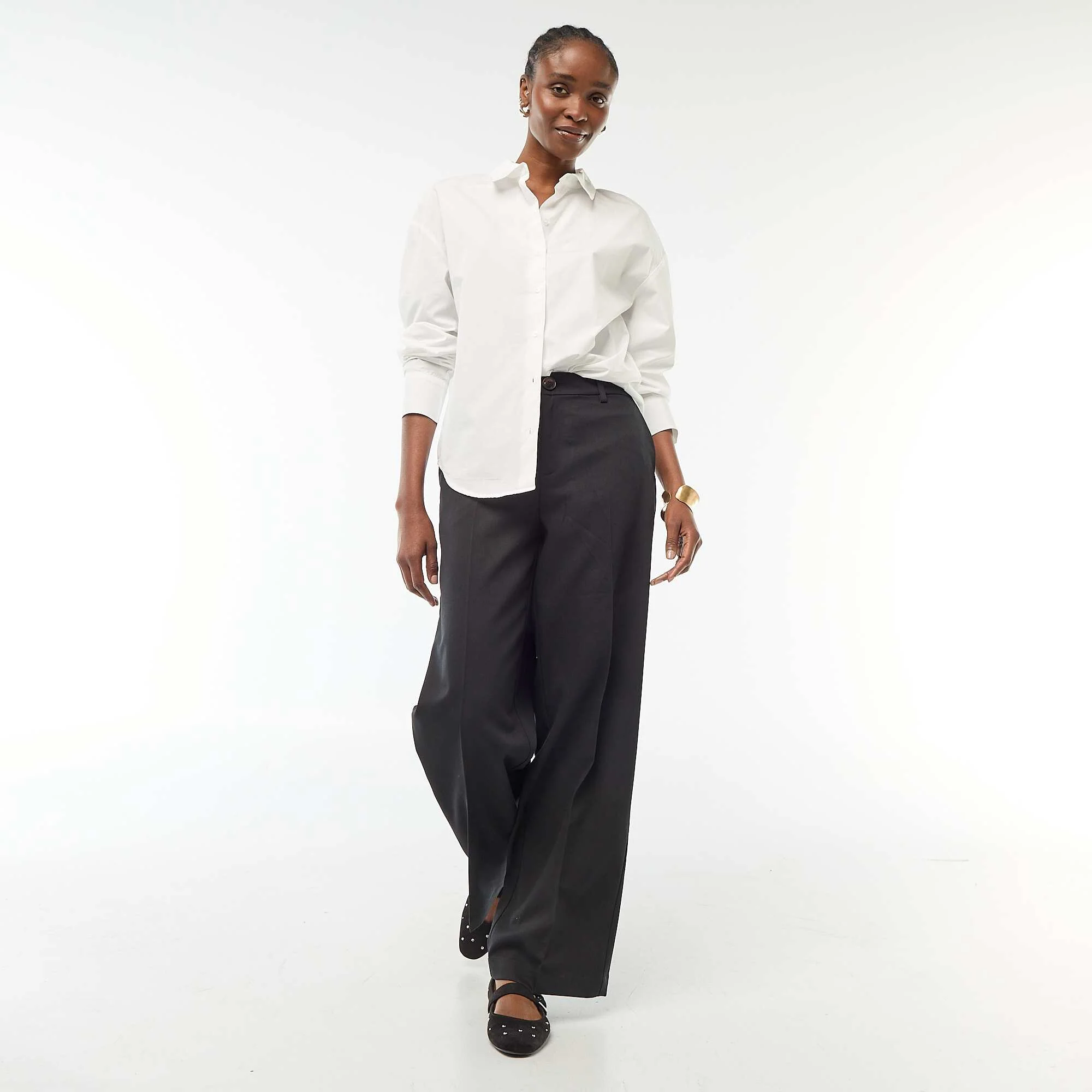 Long-Sleeved Poplin Shirt WHITE - Image 2