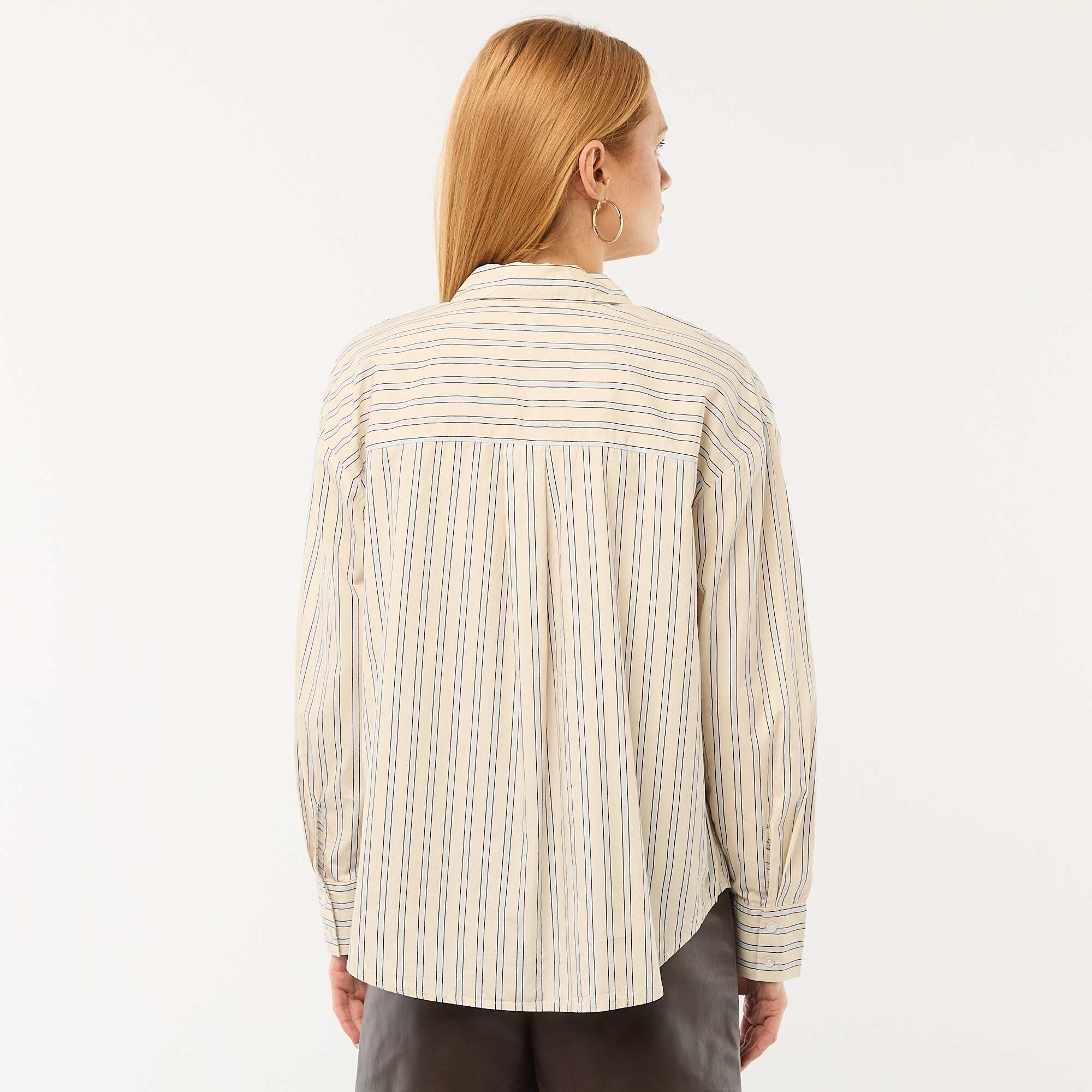 Long-Sleeved Poplin Shirt WHITE - Image 3