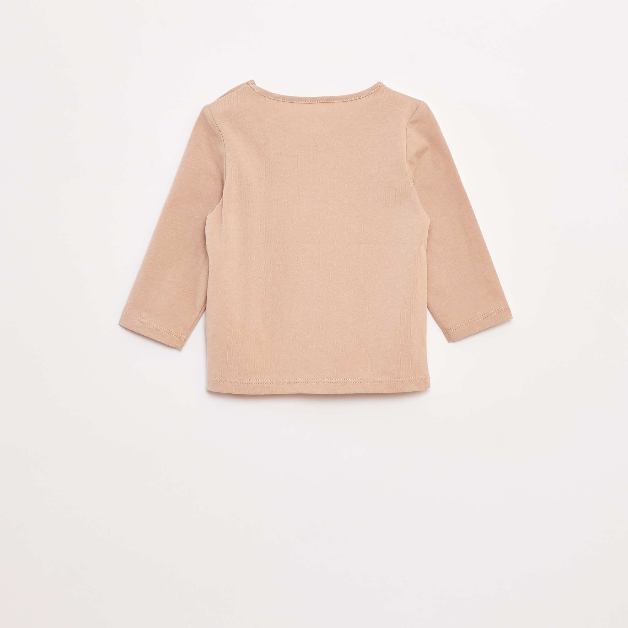 Long-sleeved printed T-shirt BEIGE - Image 3