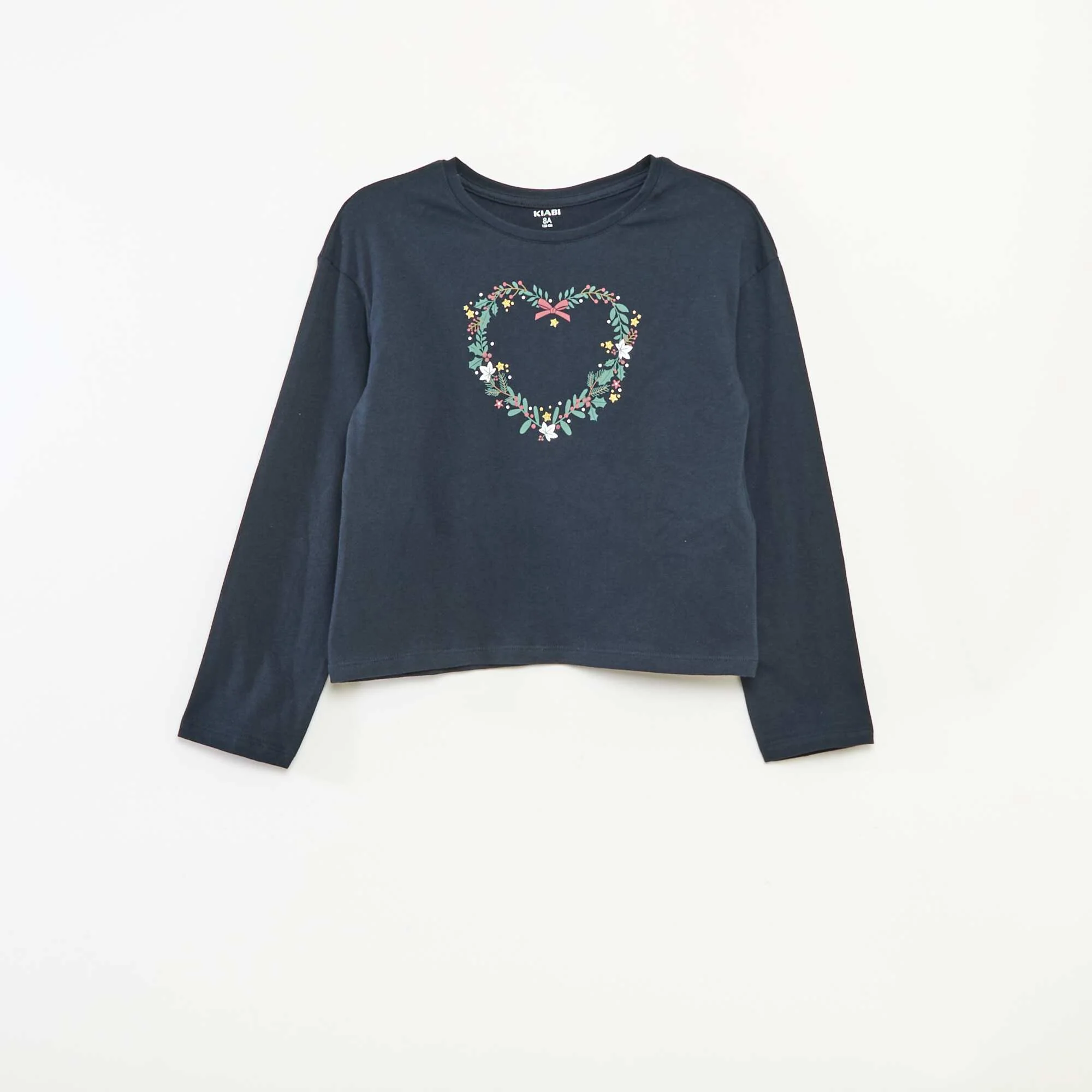 Long-sleeved printed T-shirt BLUE