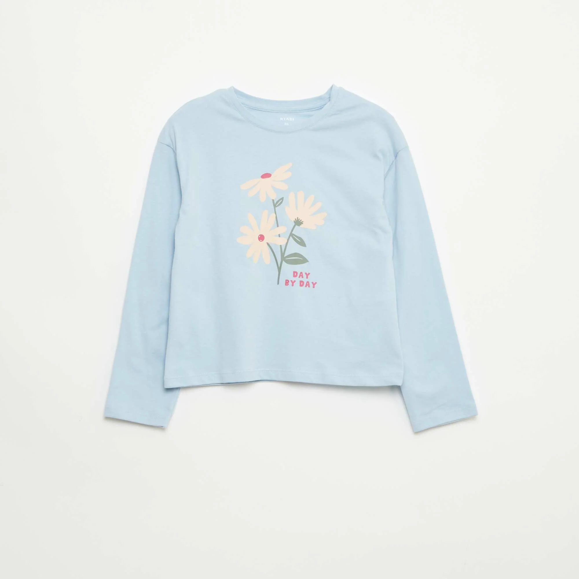 Long-sleeved printed T-shirt BLUE