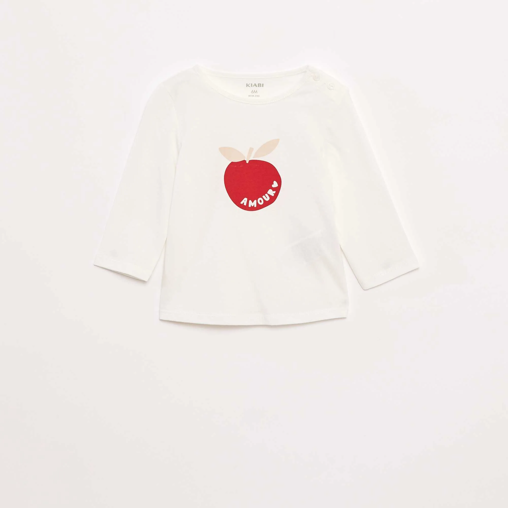 Long-sleeved printed T-shirt WHITE