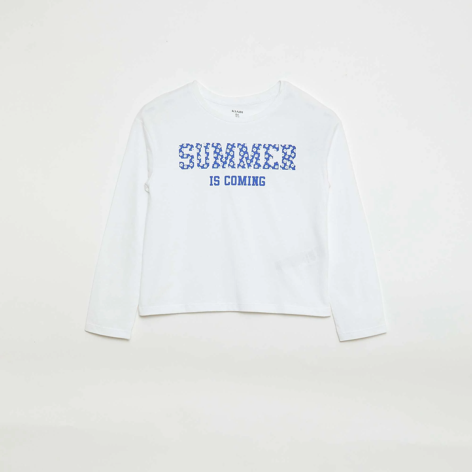 Long-sleeved printed T-shirt WHITE