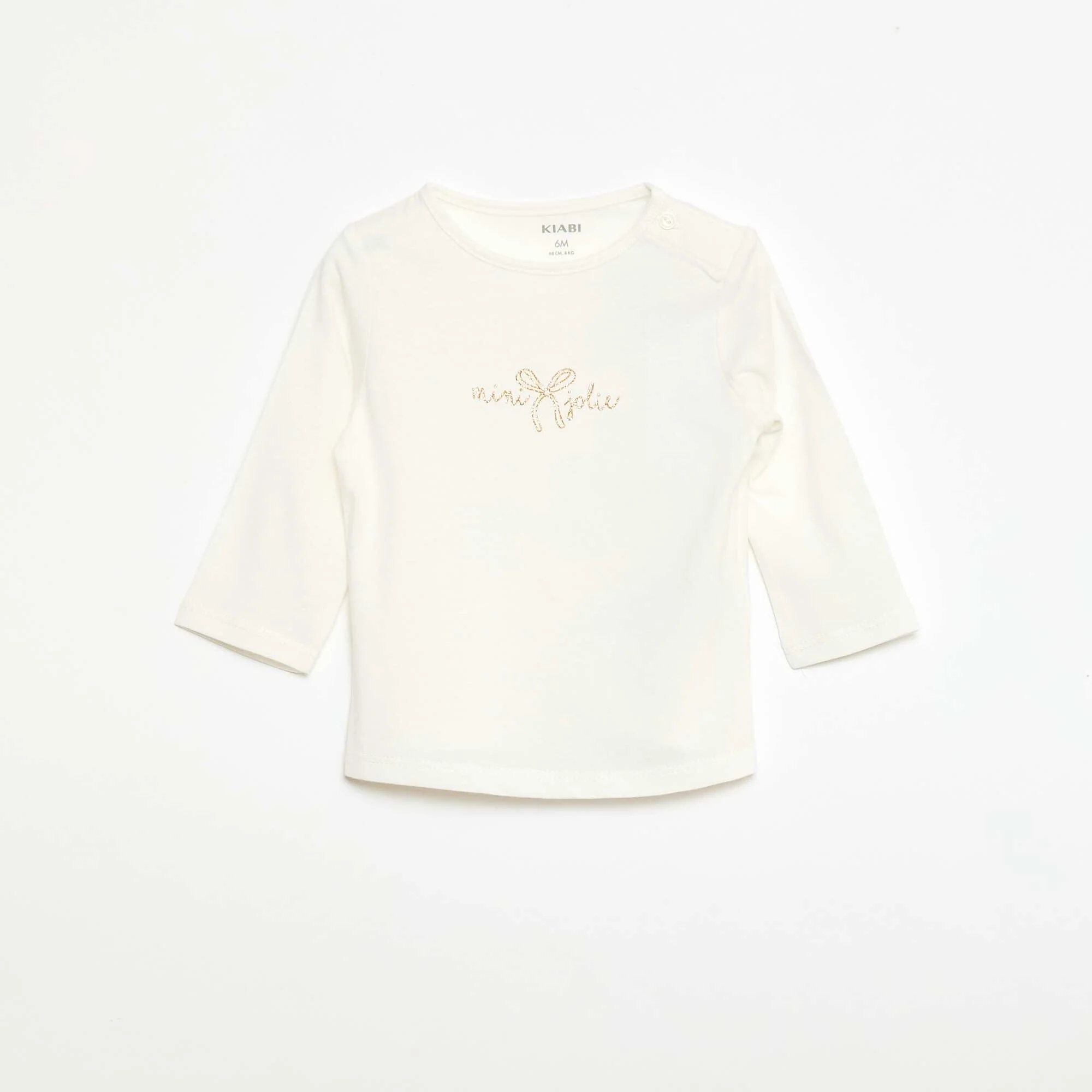 Long-sleeved printed T-shirt WHITE