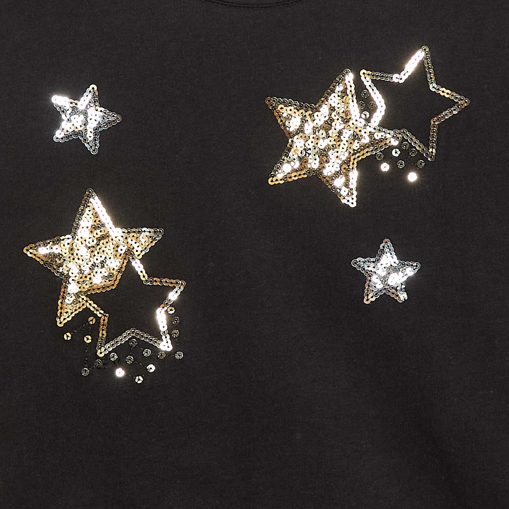 Long-sleeved sequined T-shirt BLACK - Image 2
