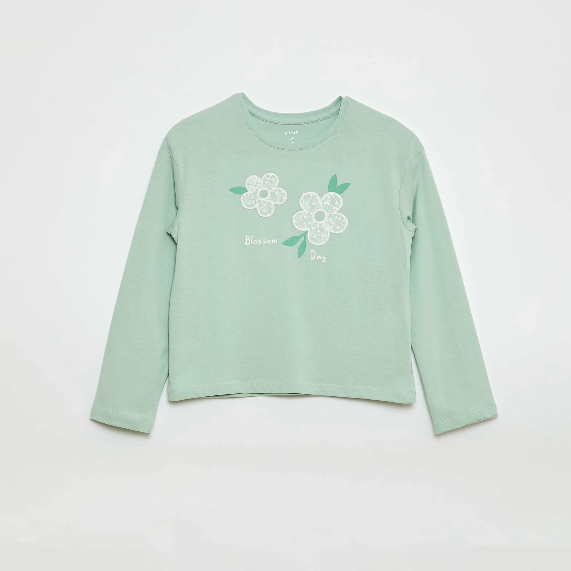 Long-sleeved sequined T-shirt BLUE
