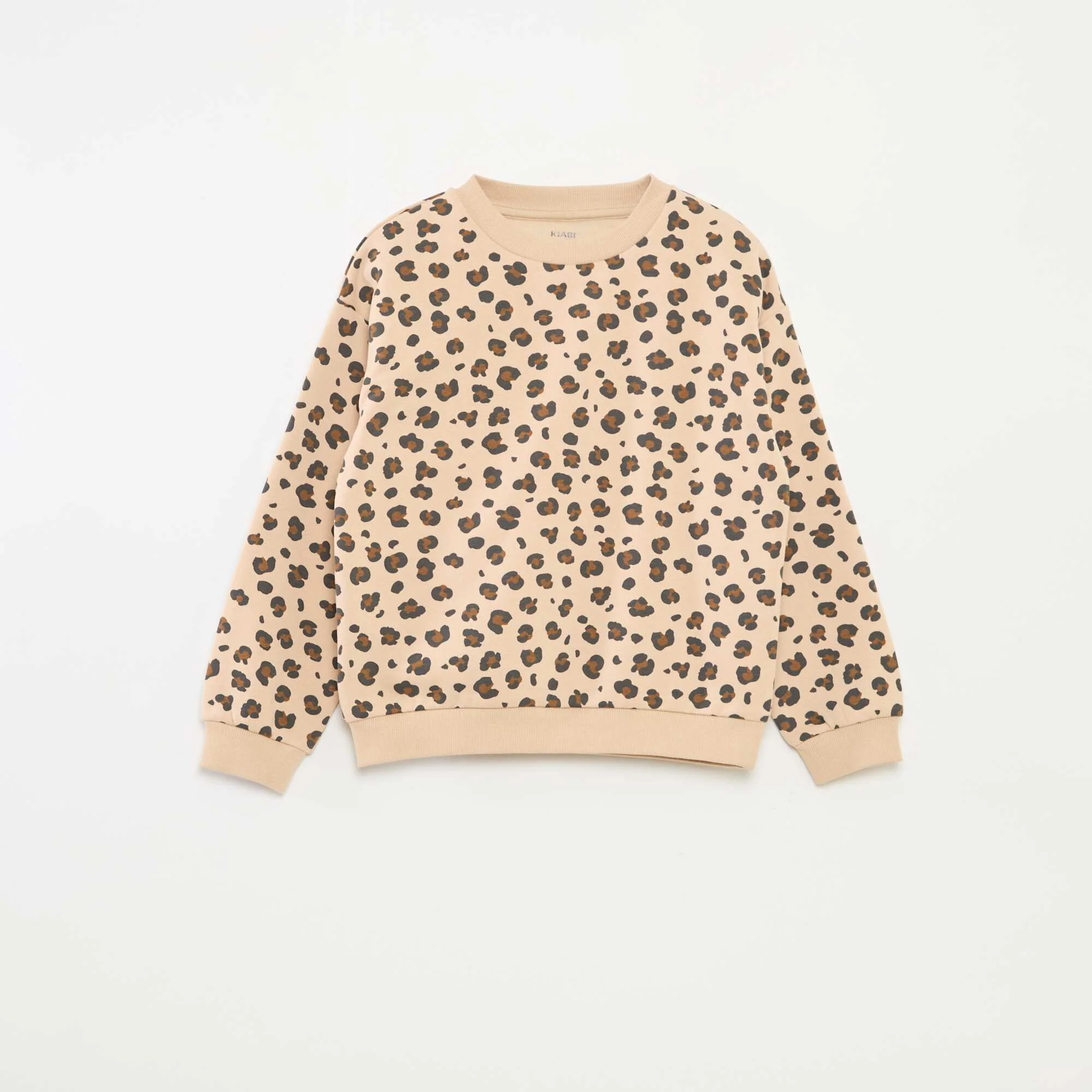 Long-sleeved sweatshirt with print BEIGE - Image 4