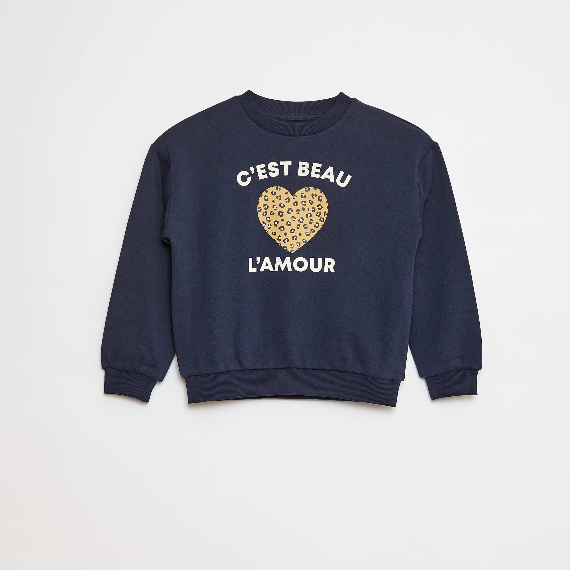 Long-sleeved sweatshirt with print BLUE - Image 4