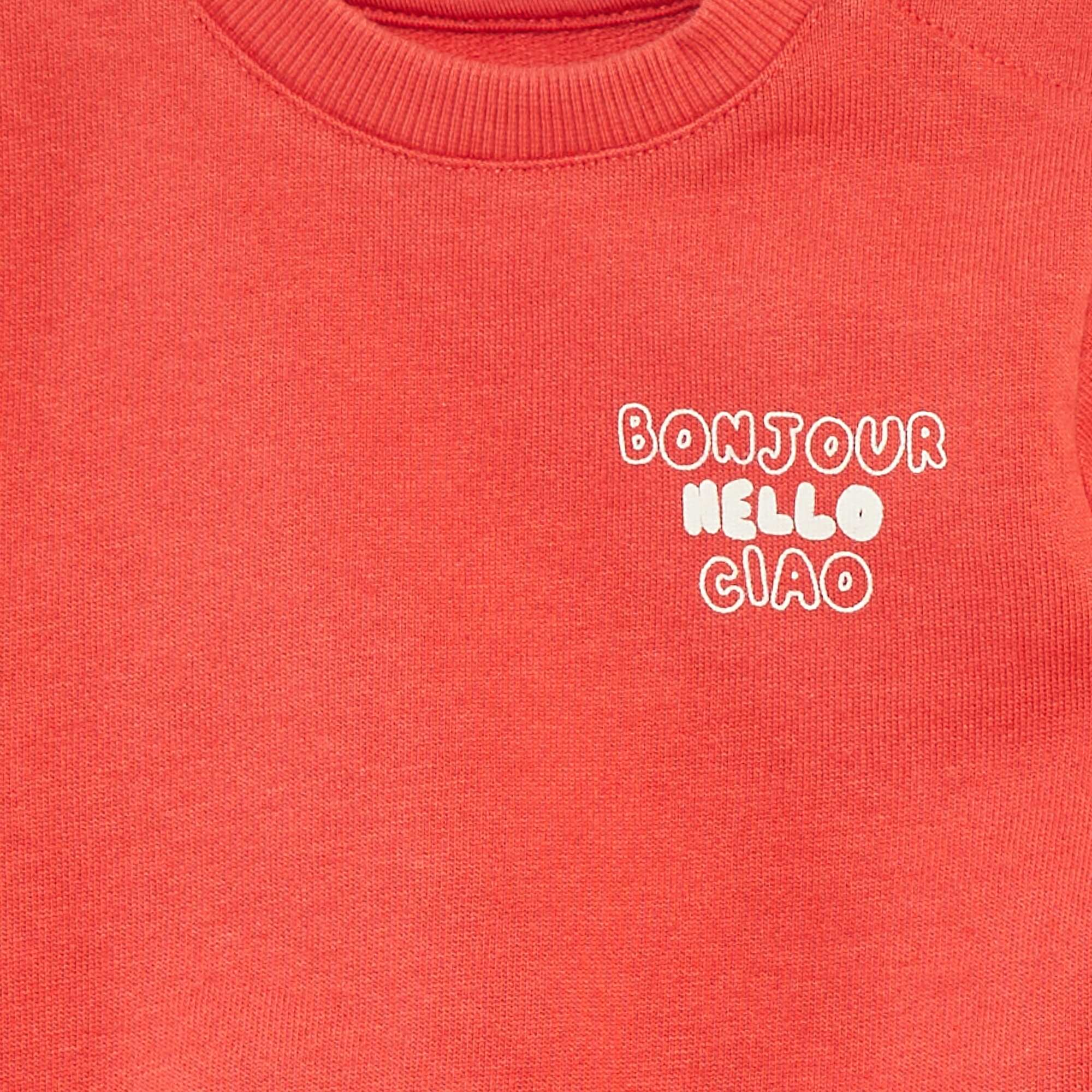 Long-sleeved sweatshirt with print RED - Image 3
