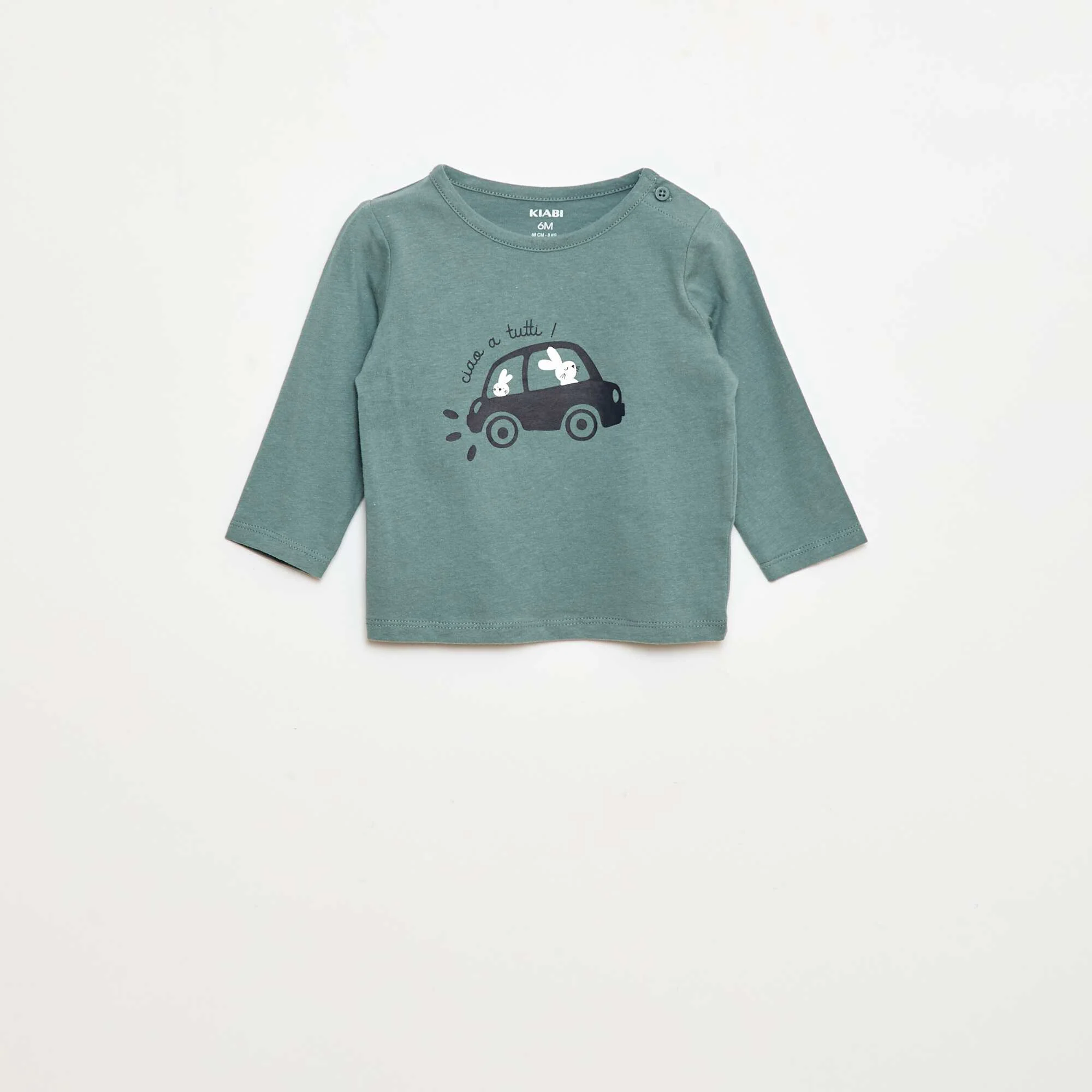 Long-sleeved T-shirt with cute design BLUE