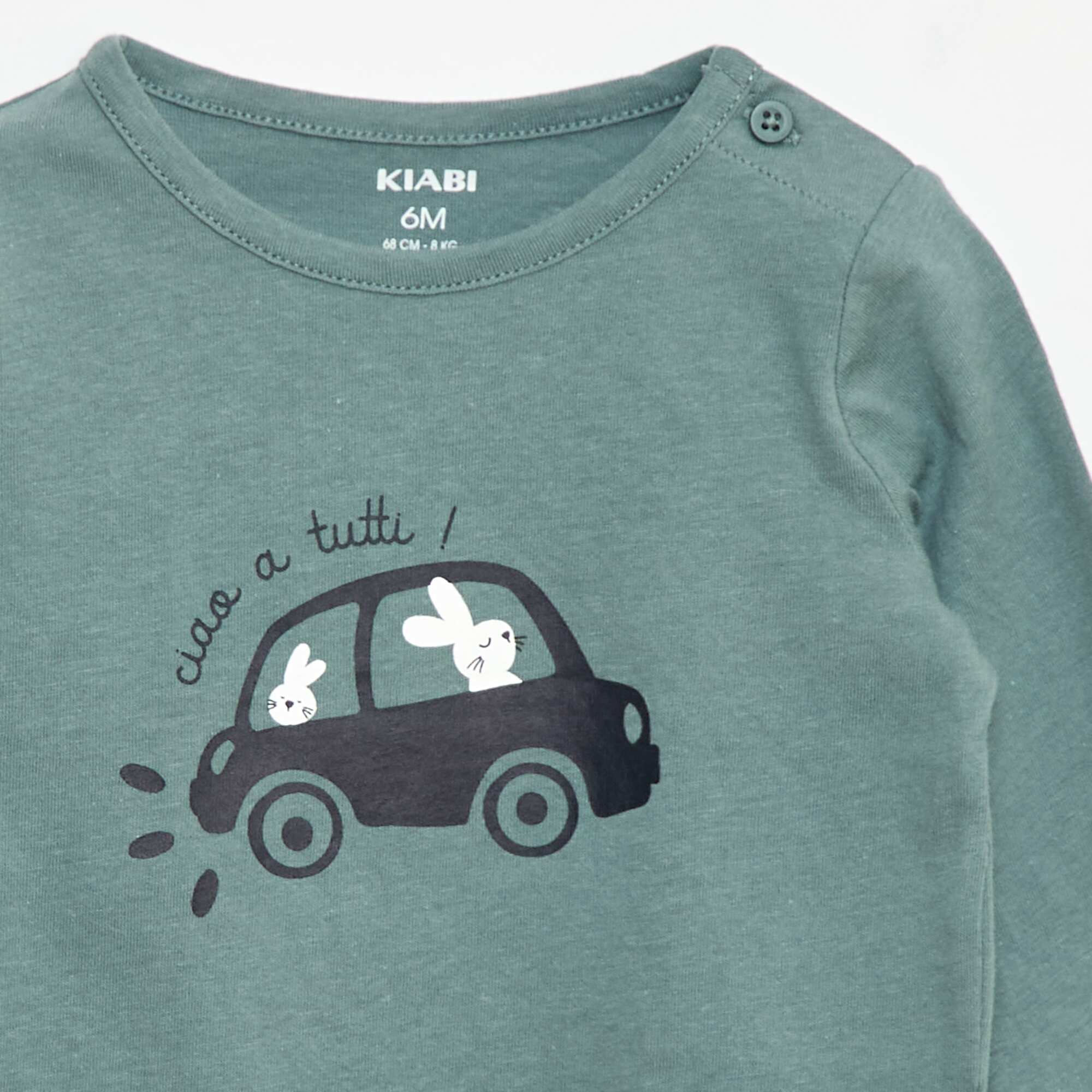 Long-sleeved T-shirt with cute design BLUE - Image 2