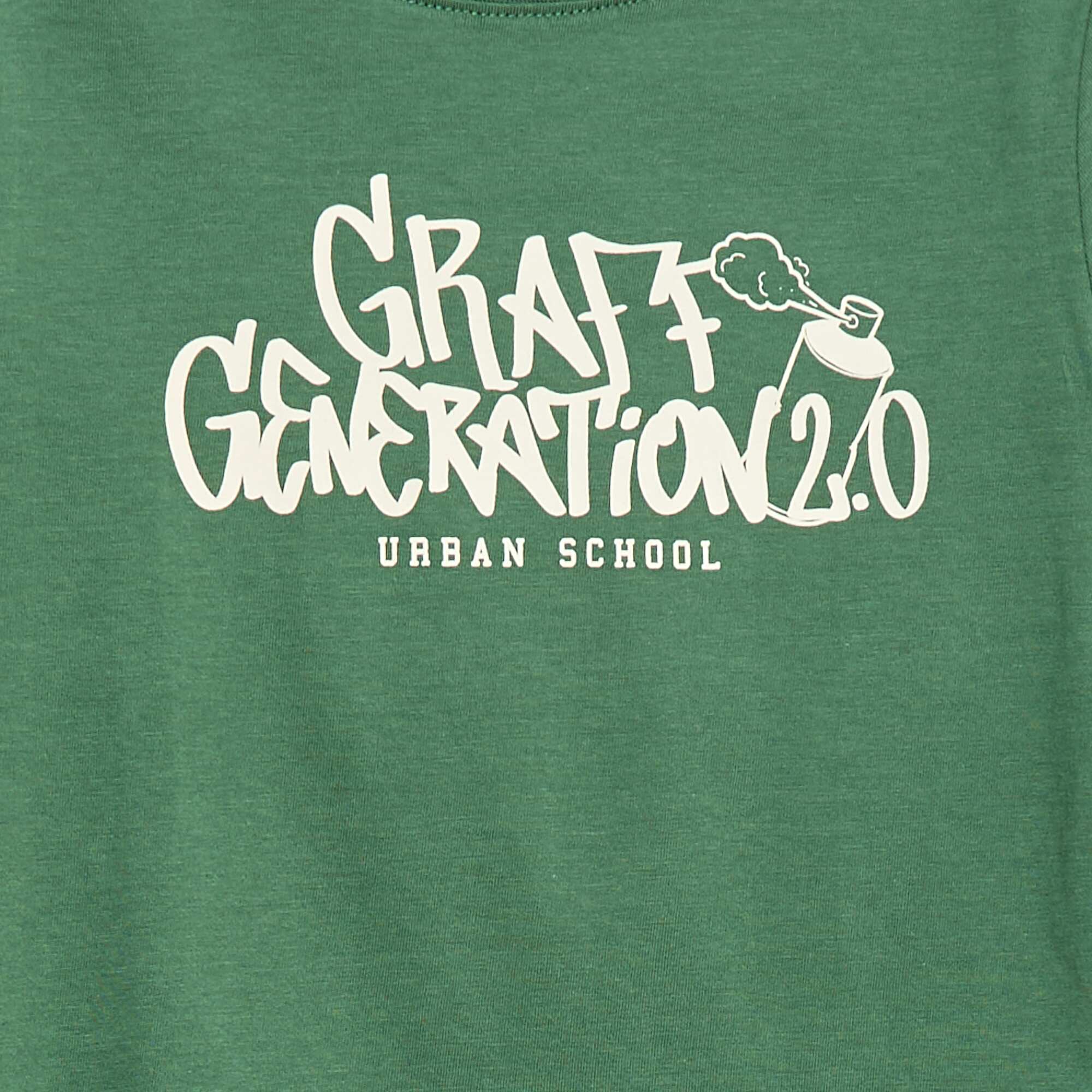 Long-sleeved T-shirt with cute print GREEN - Image 2