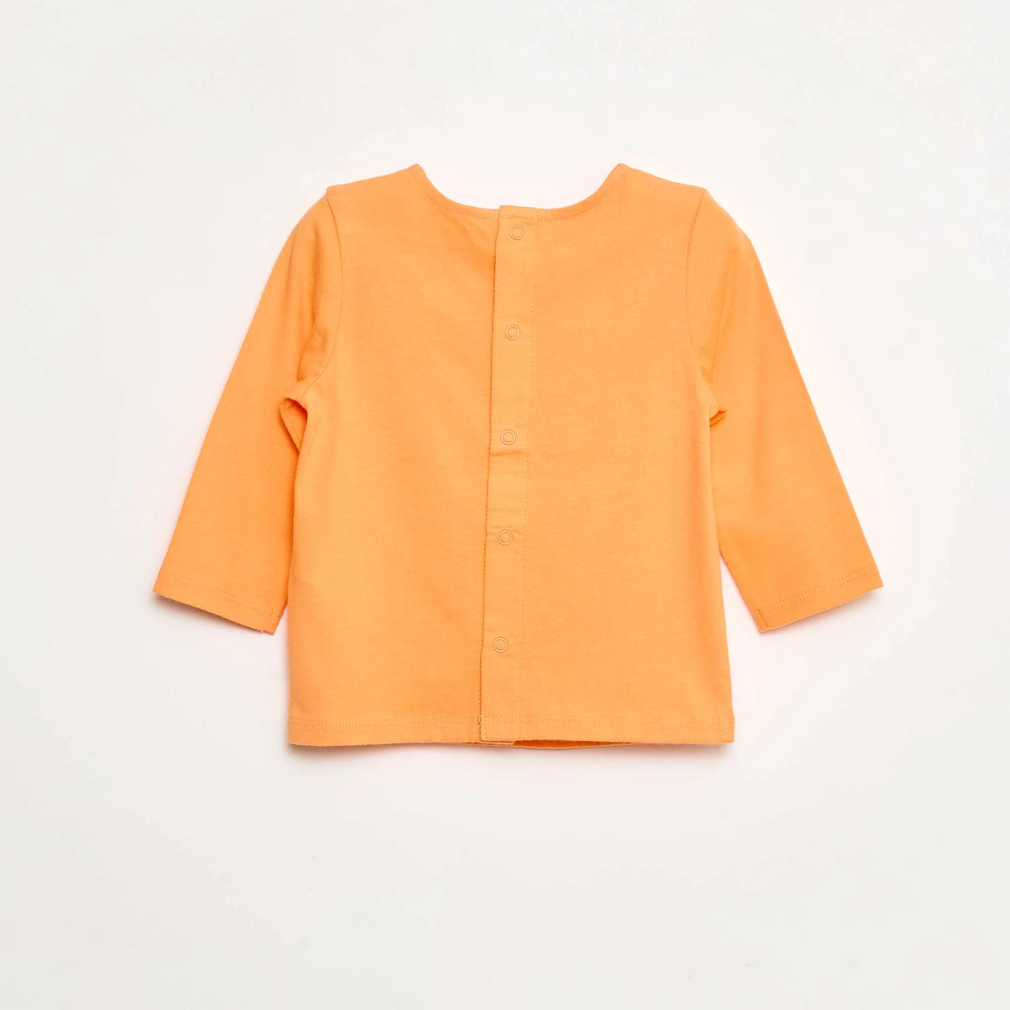 Long-sleeved T-shirt with design on the front ORANGE - Image 3