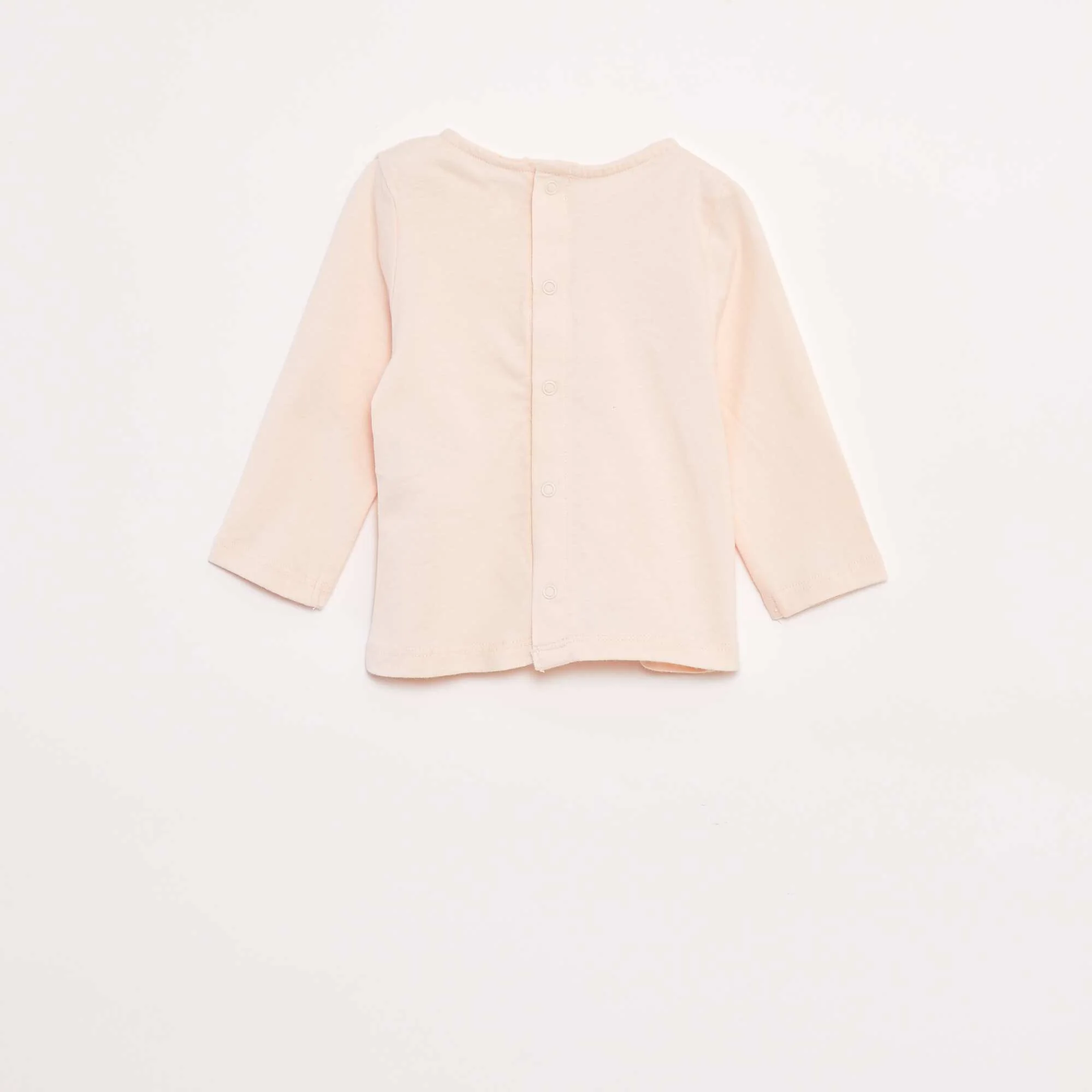 Long-sleeved T-shirt with design on the front PINK - Image 3