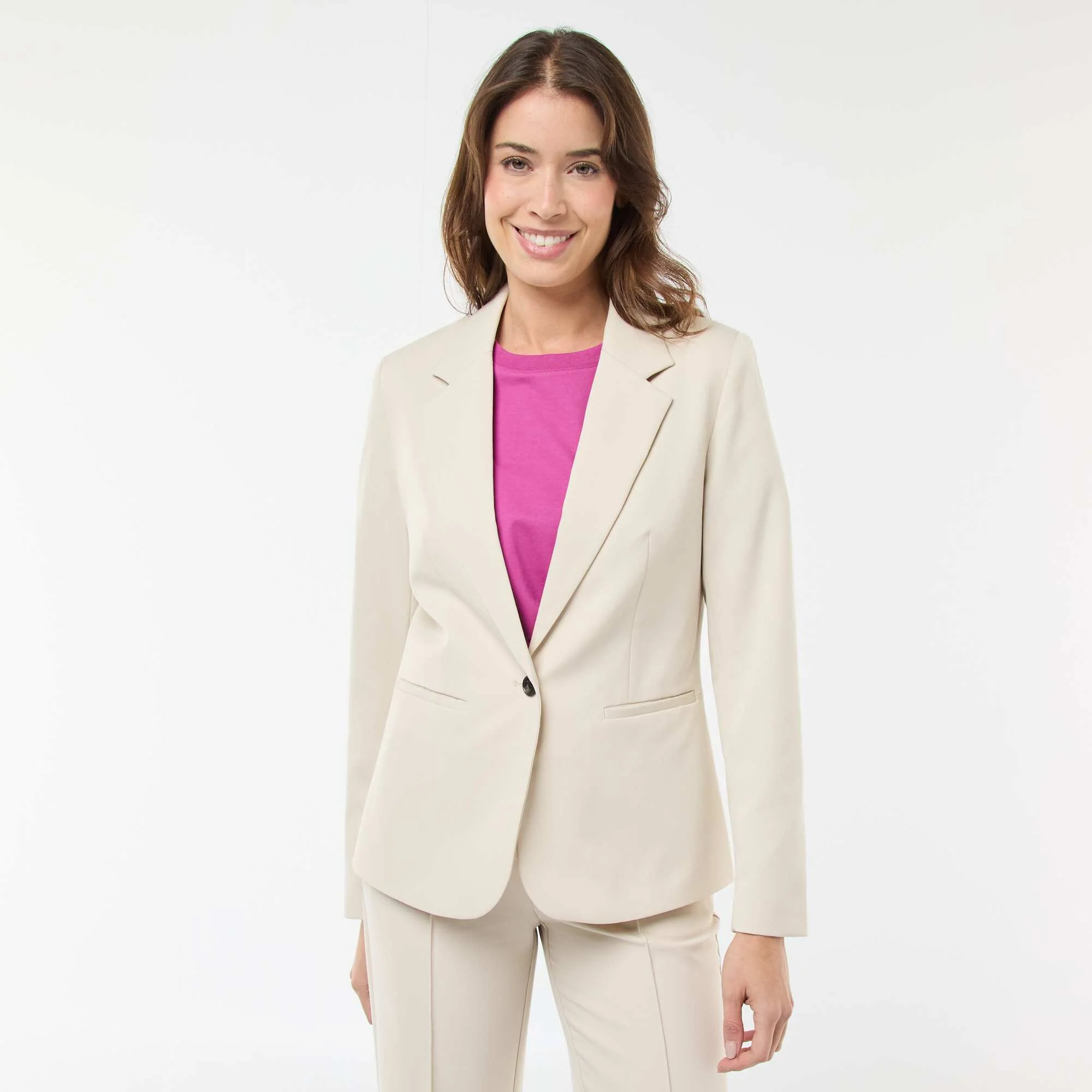 Long-sleeved tailored jacket BEIGE - Image 4