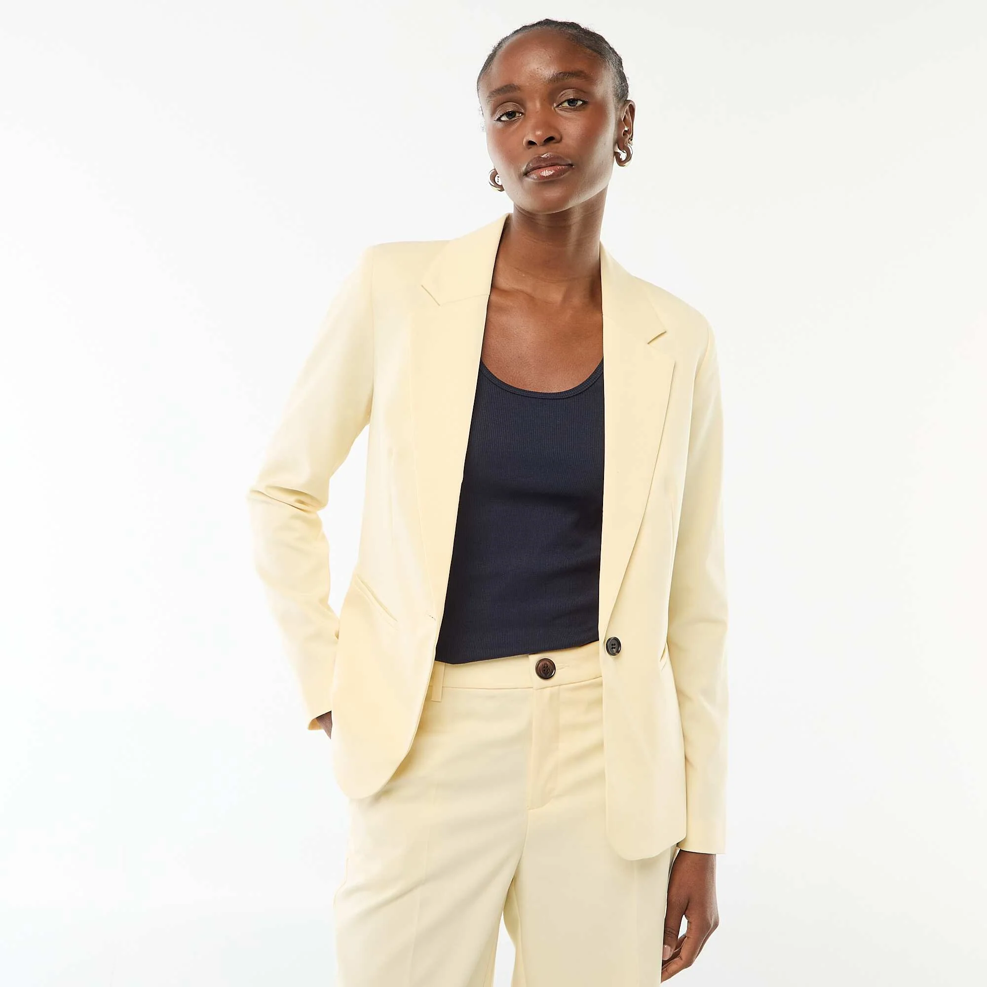 Long-sleeved tailored jacket BEIGE - Image 3