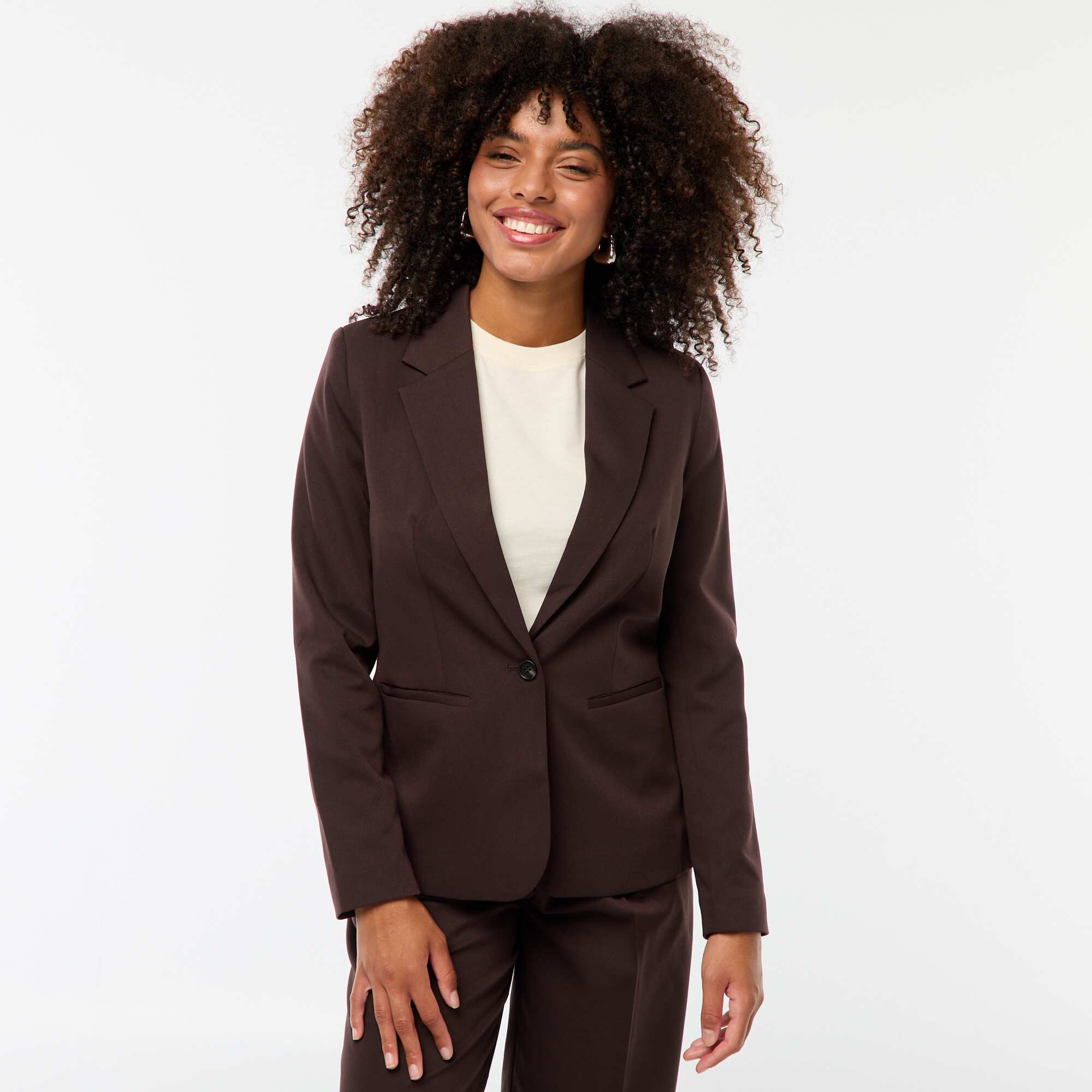 Long-sleeved tailored jacket BROWN - Image 4