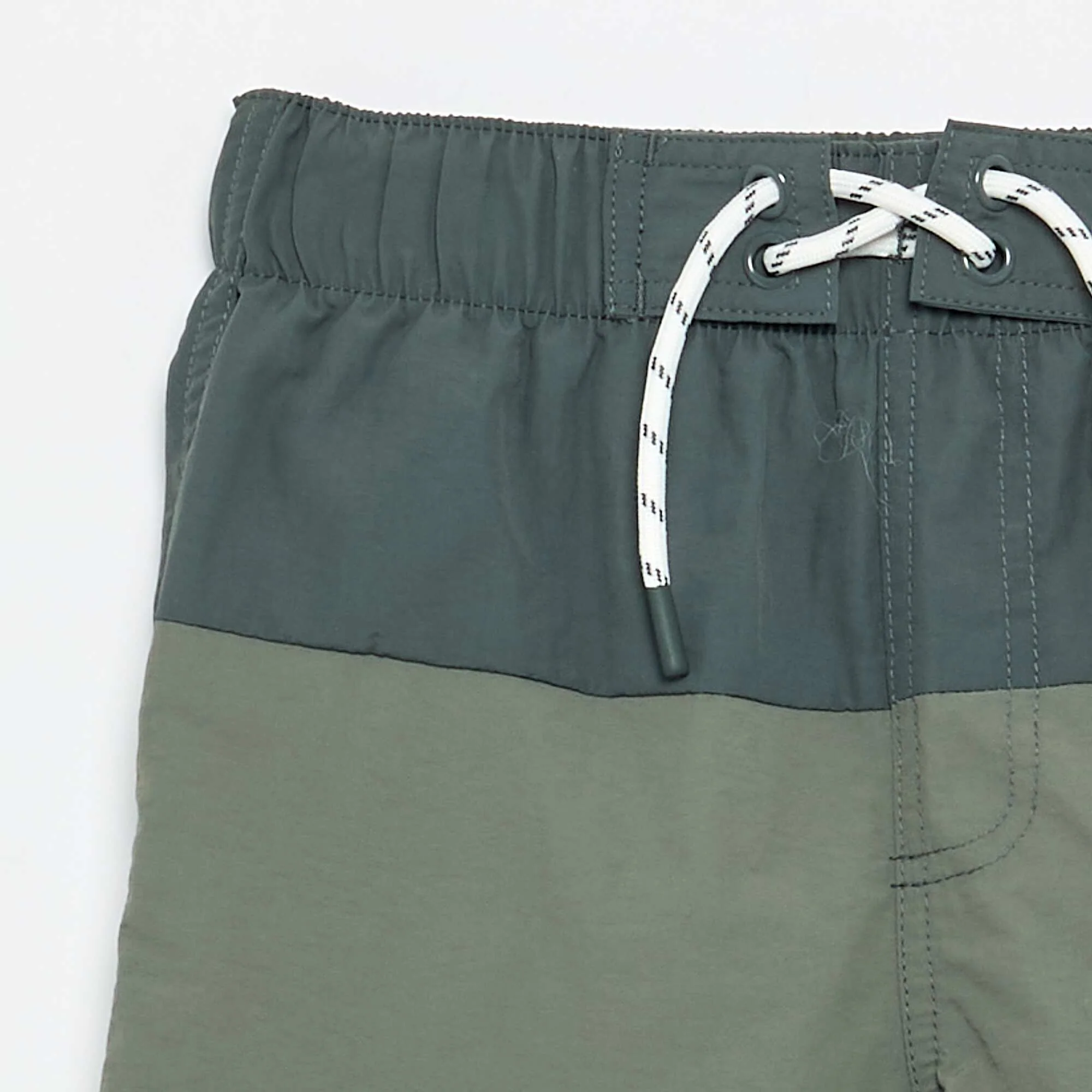 Long Striped Swim Shorts KHAKI - Image 3