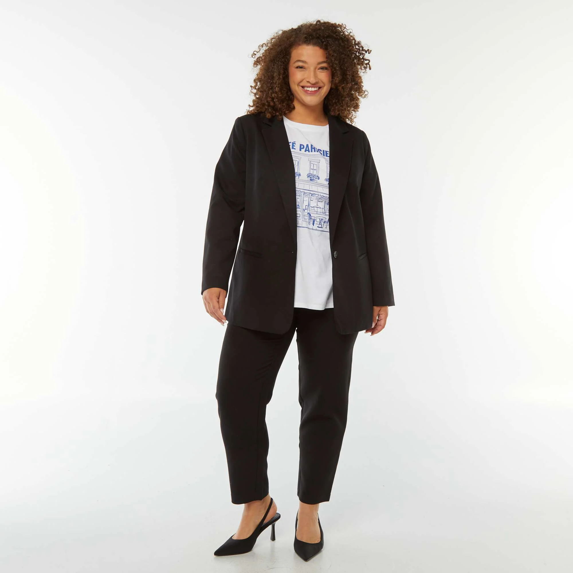Long tailored jacket BLACK - Image 2