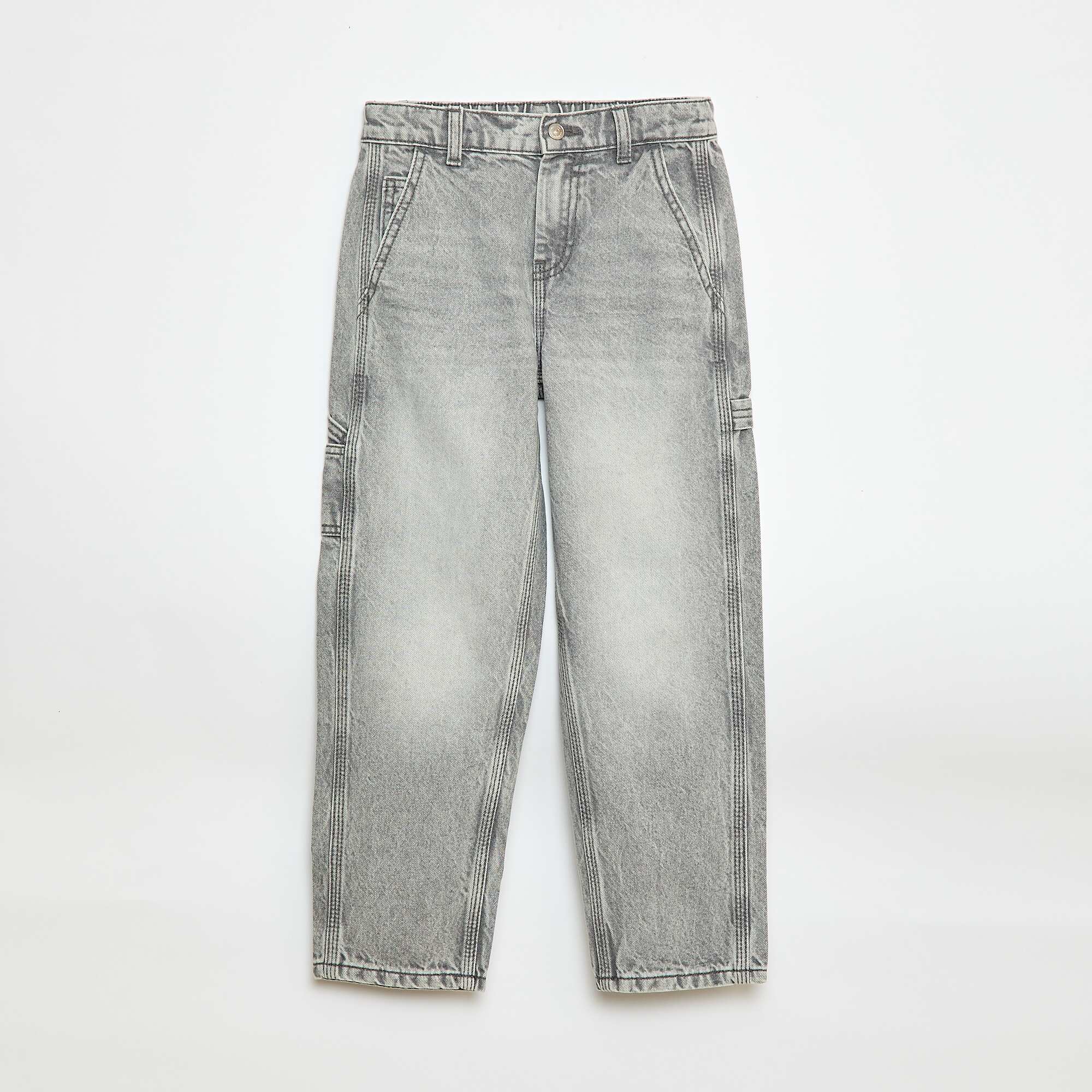 Loose Jeans with Large Pockets GREY