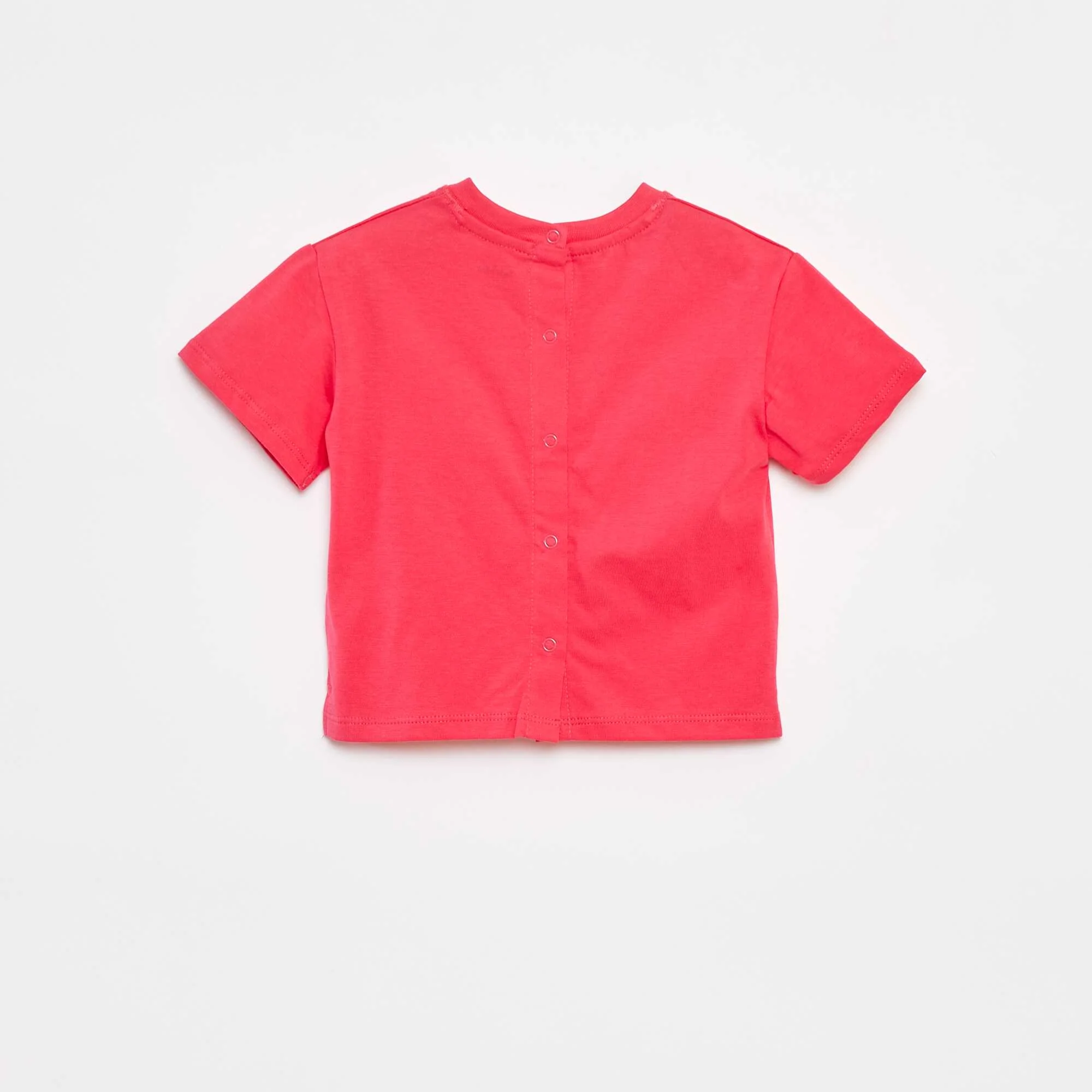 Loose Plain Short-Sleeve T-Shirt PINK - Image 2