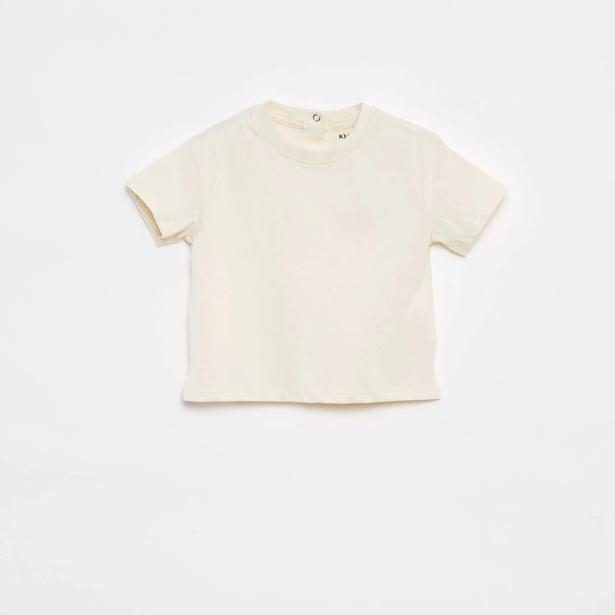 Loose  Solid-Color Short-Sleeve T-Shirt WHITE