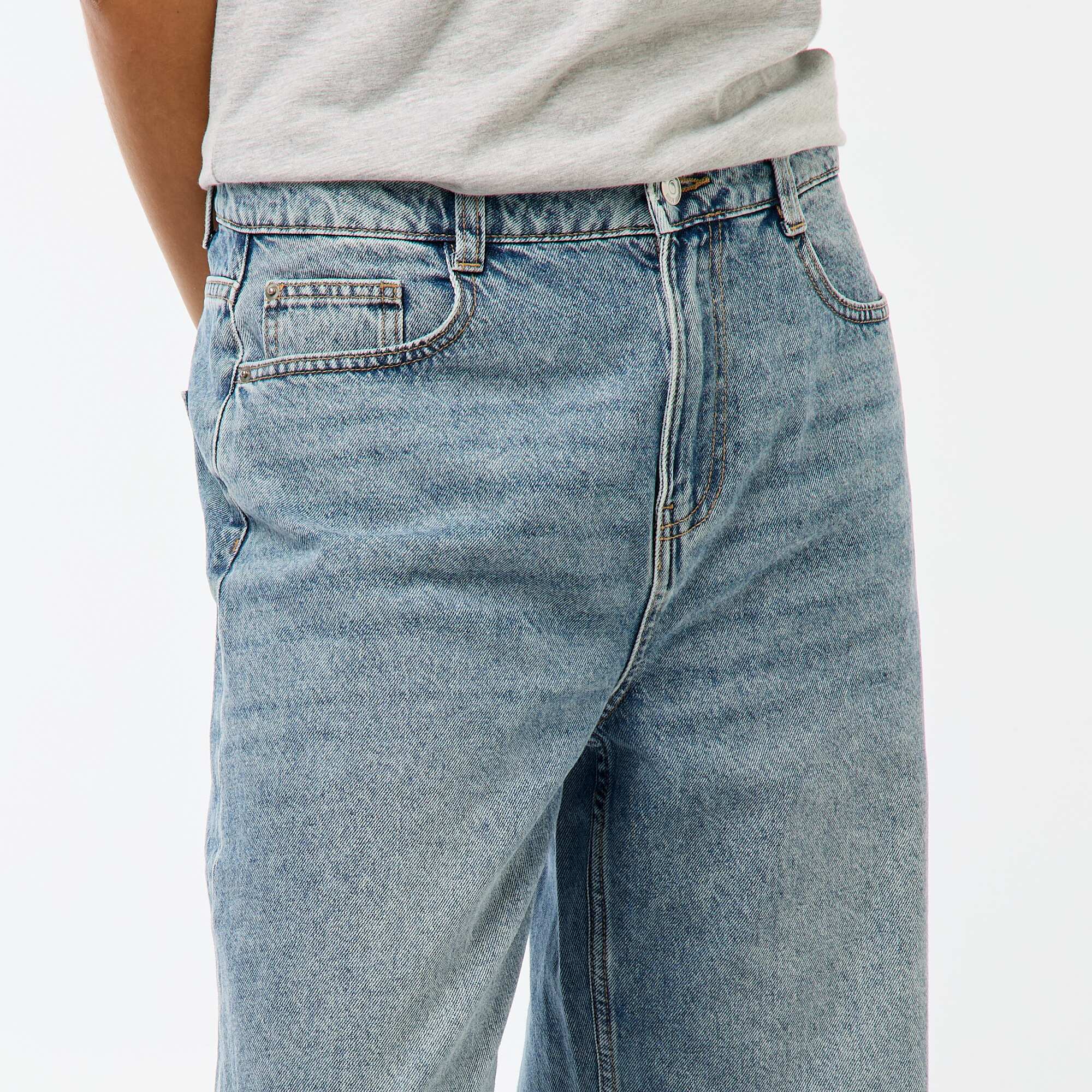 Low-Rise Baggy 5-Pocket Jeans BLUE - Image 4