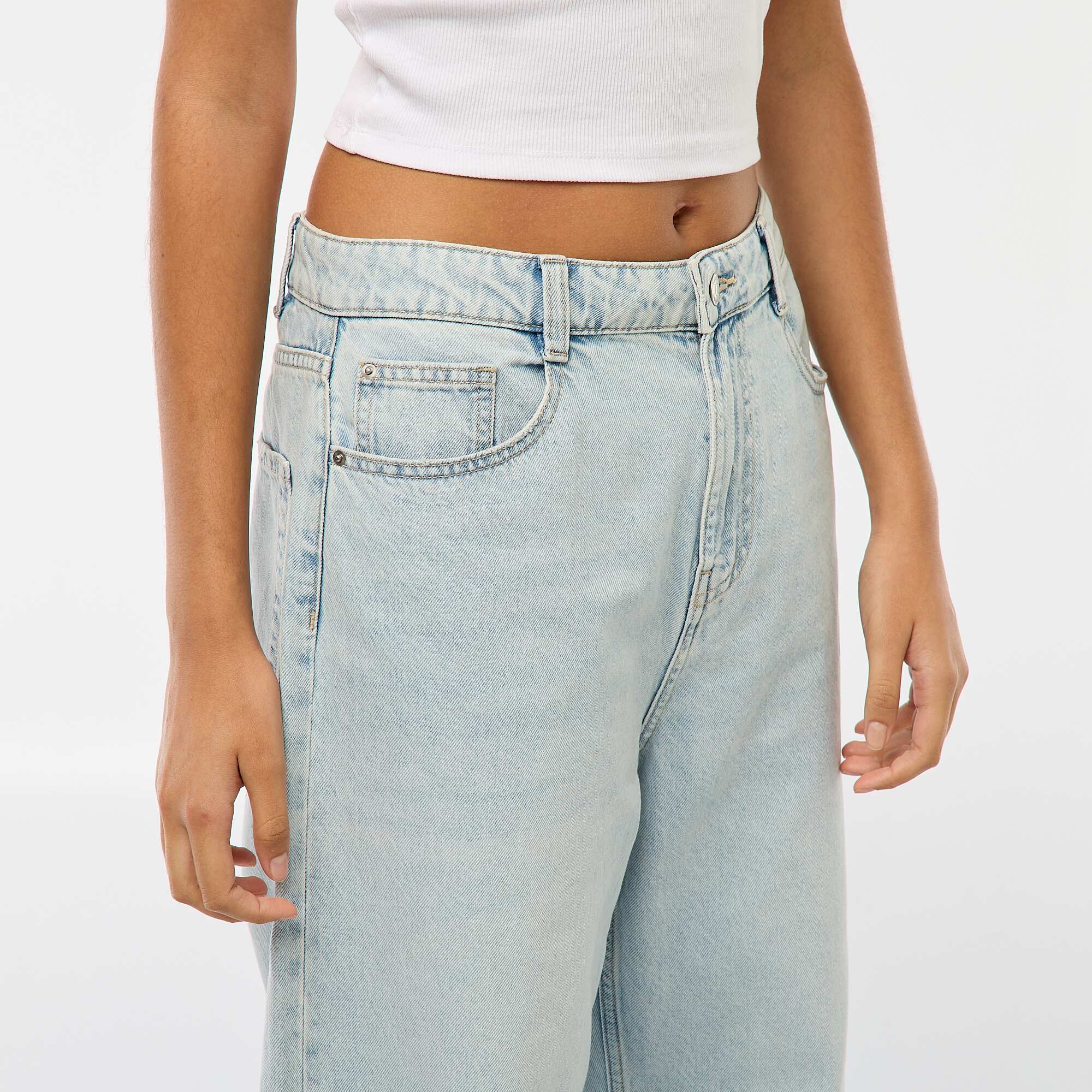 Low-Rise Baggy Jeans with 5 Pockets BLUE - Image 4