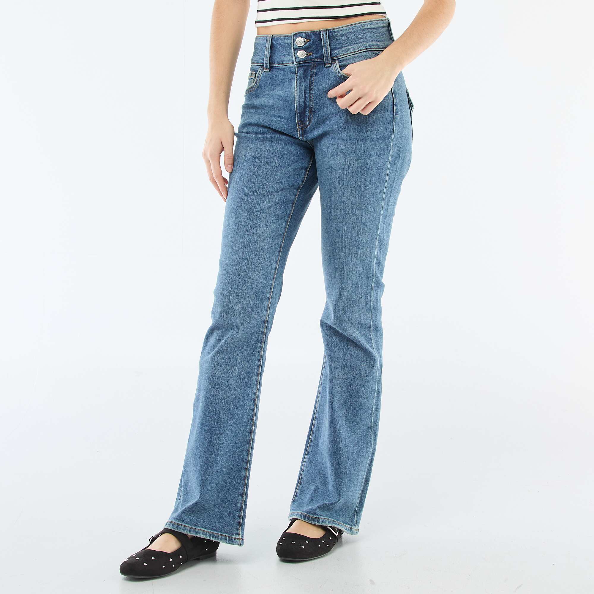 Low-Rise Bootcut Jeans BLUE - Image 4