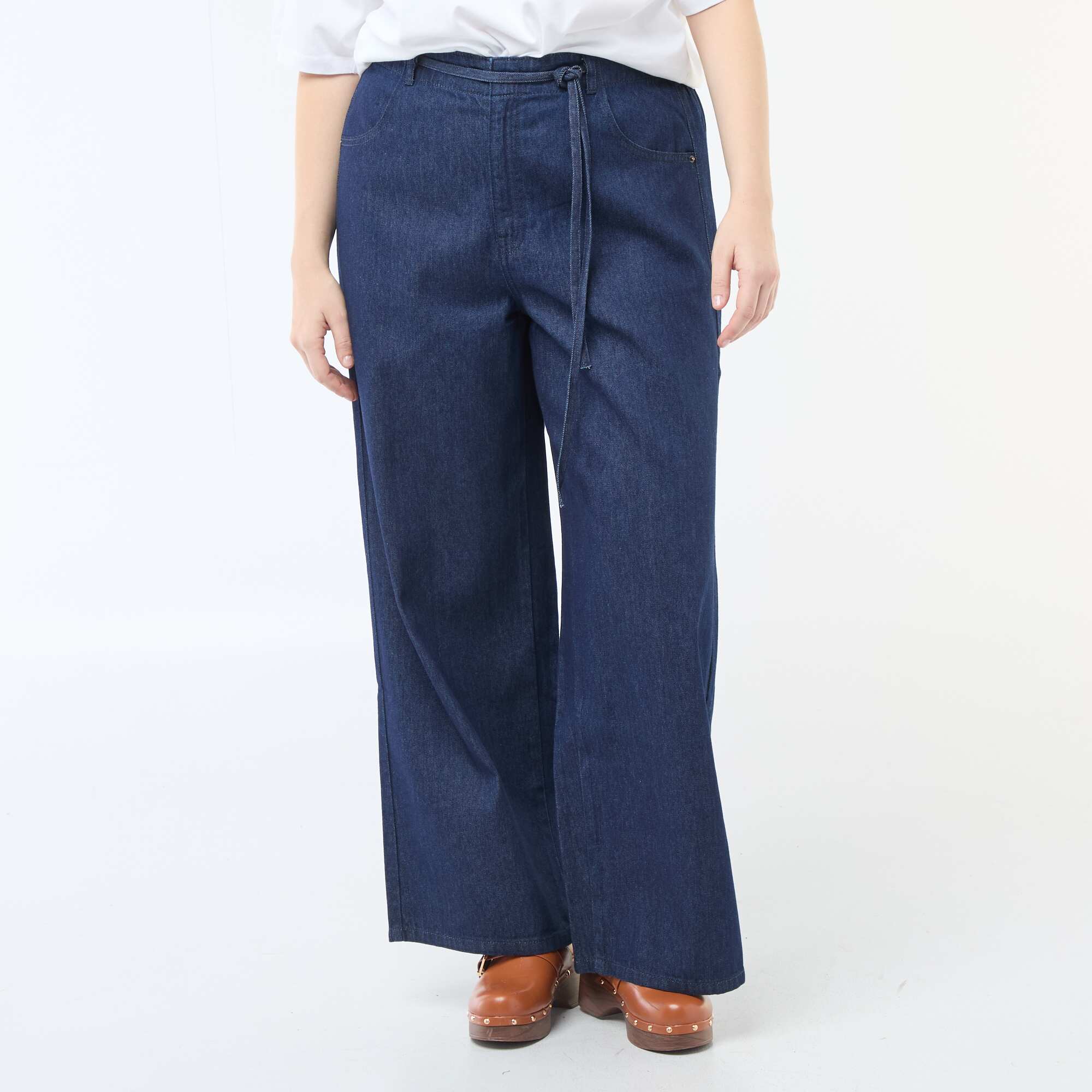 Low-Rise Wide Leg Denim Jeans BLUE - Image 2