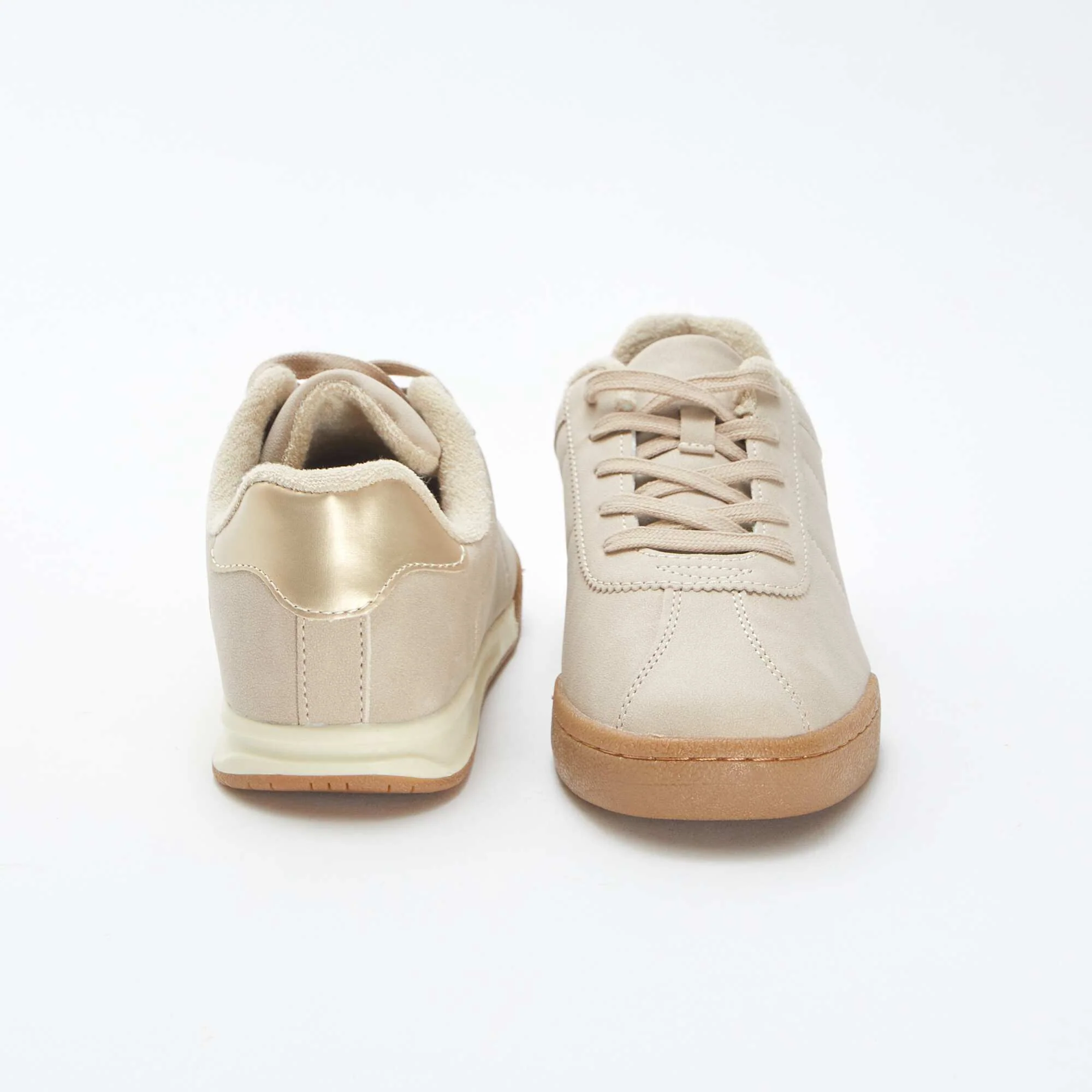 Low-top lace-up trainers BROWN - Image 3