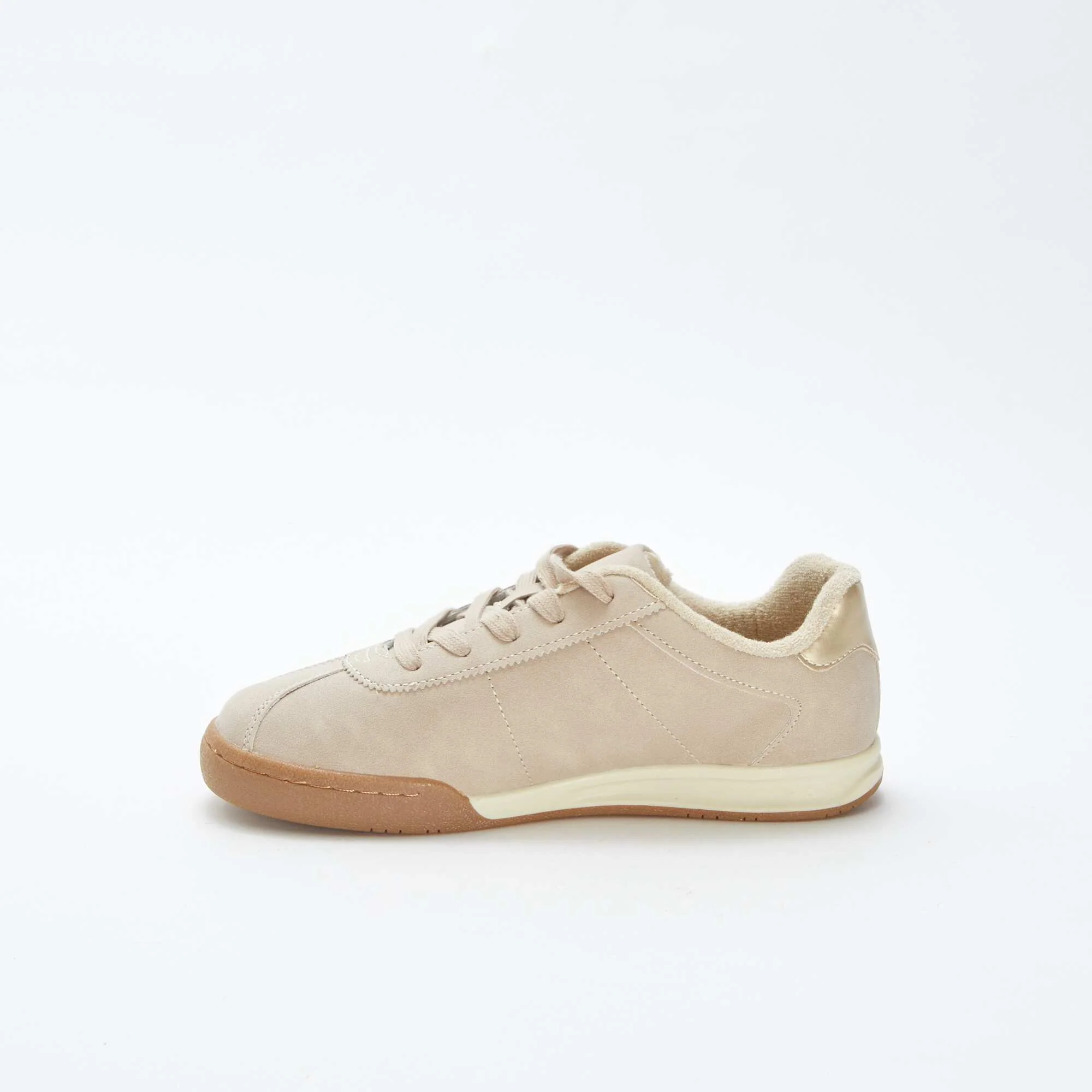 Low-top lace-up trainers BROWN - Image 4