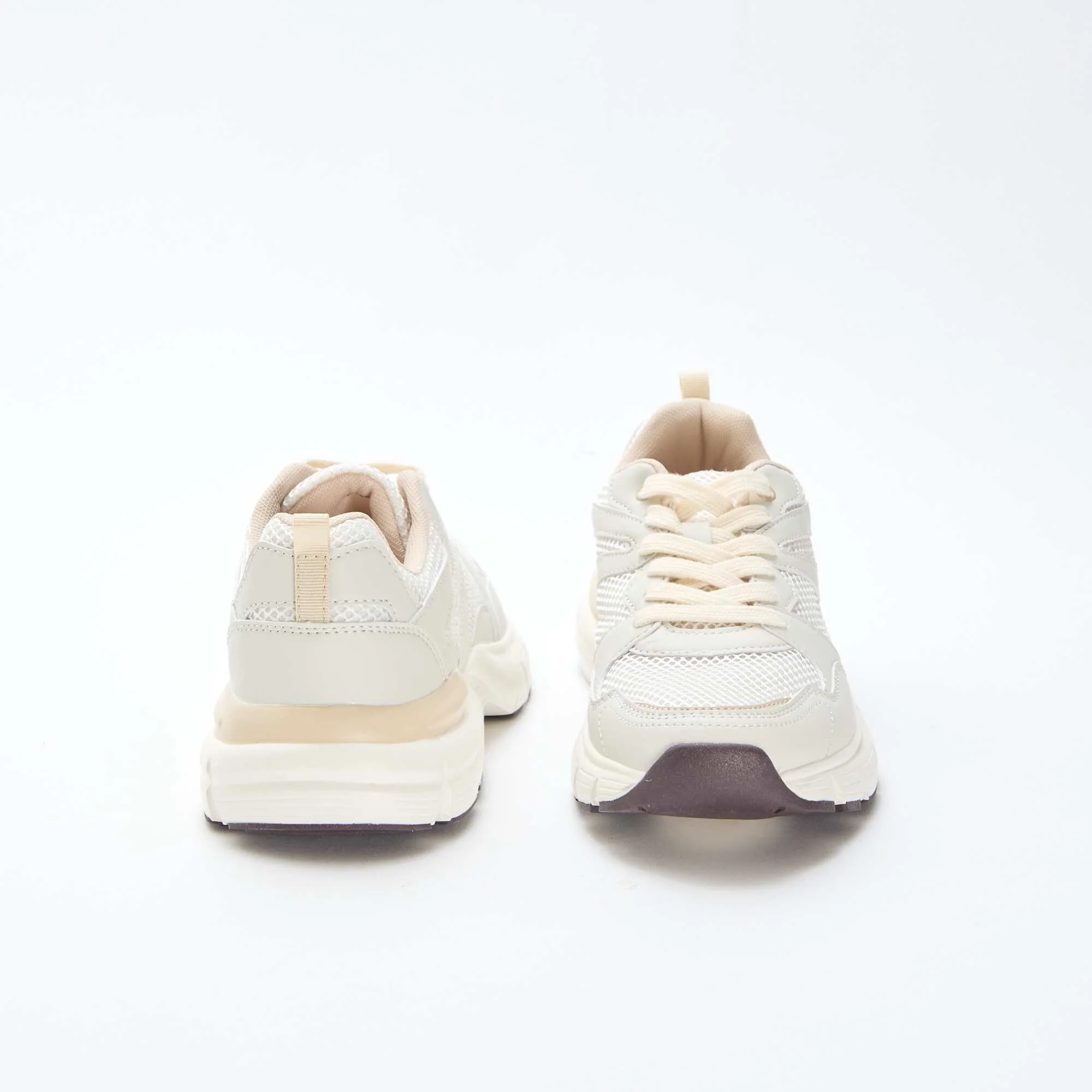 Low-Top Running Style Sneakers BEIGE - Image 3