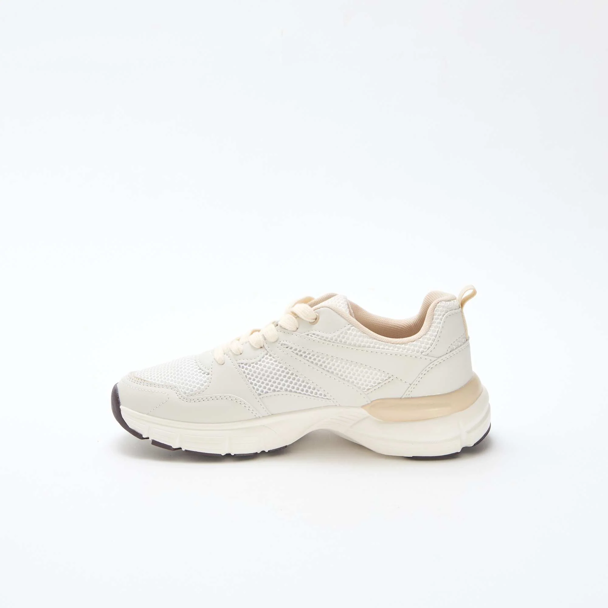 Low-Top Running Style Sneakers BEIGE - Image 4