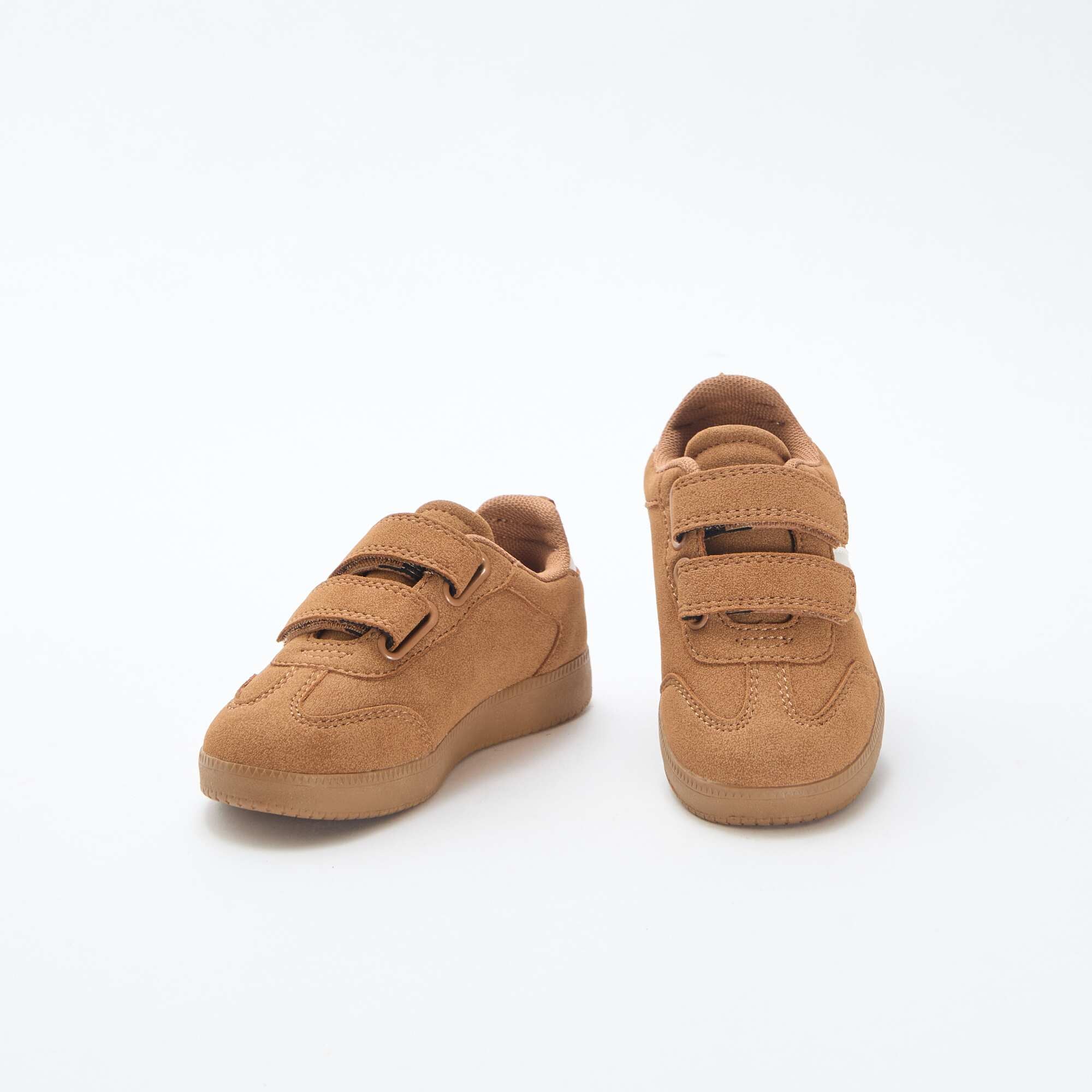 Low-Top Sneakers with 2 Hook-and-Loop Fasteners BROWN - Image 5