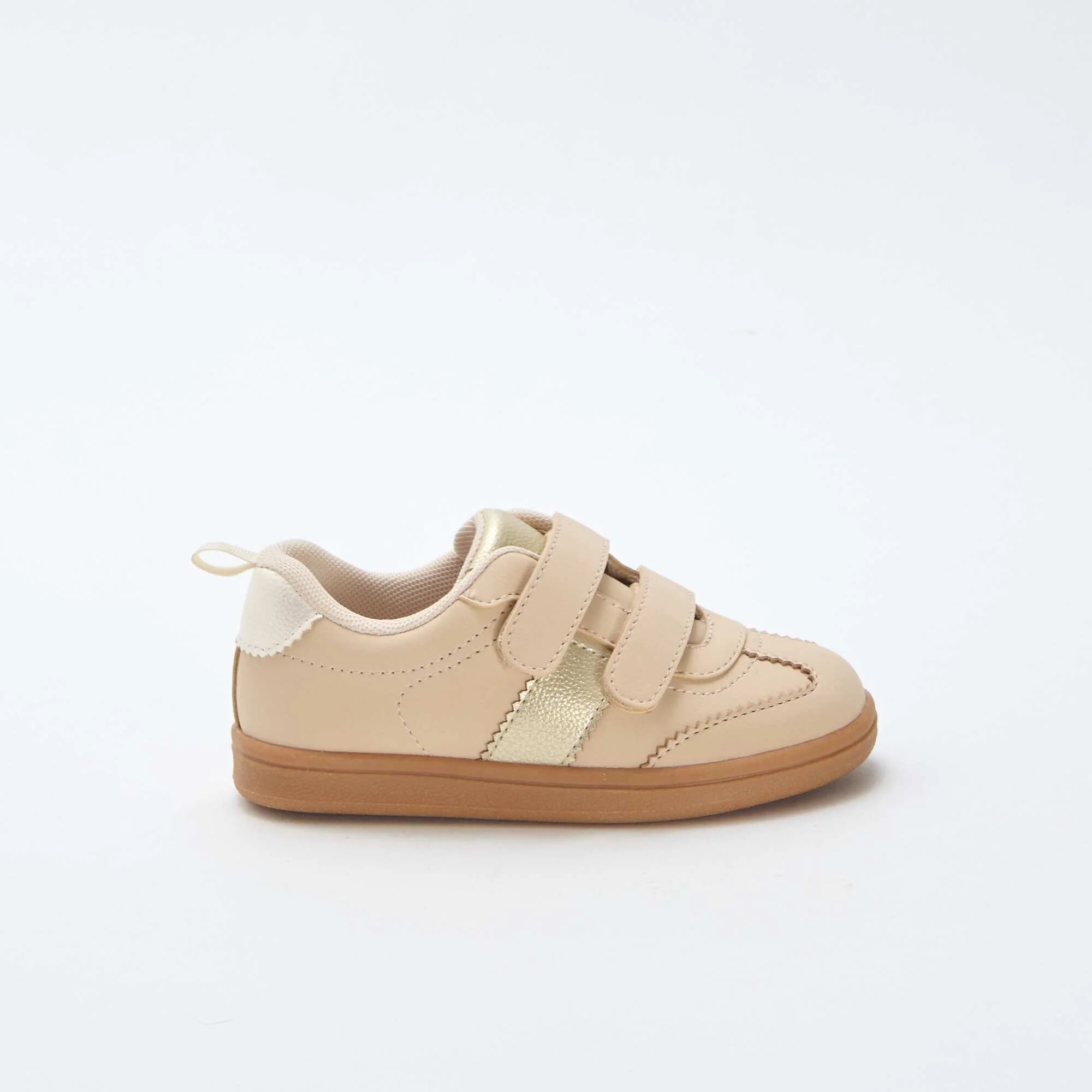 Low-Top Sneakers with Hook and Loop Fasteners WHITE - Image 2