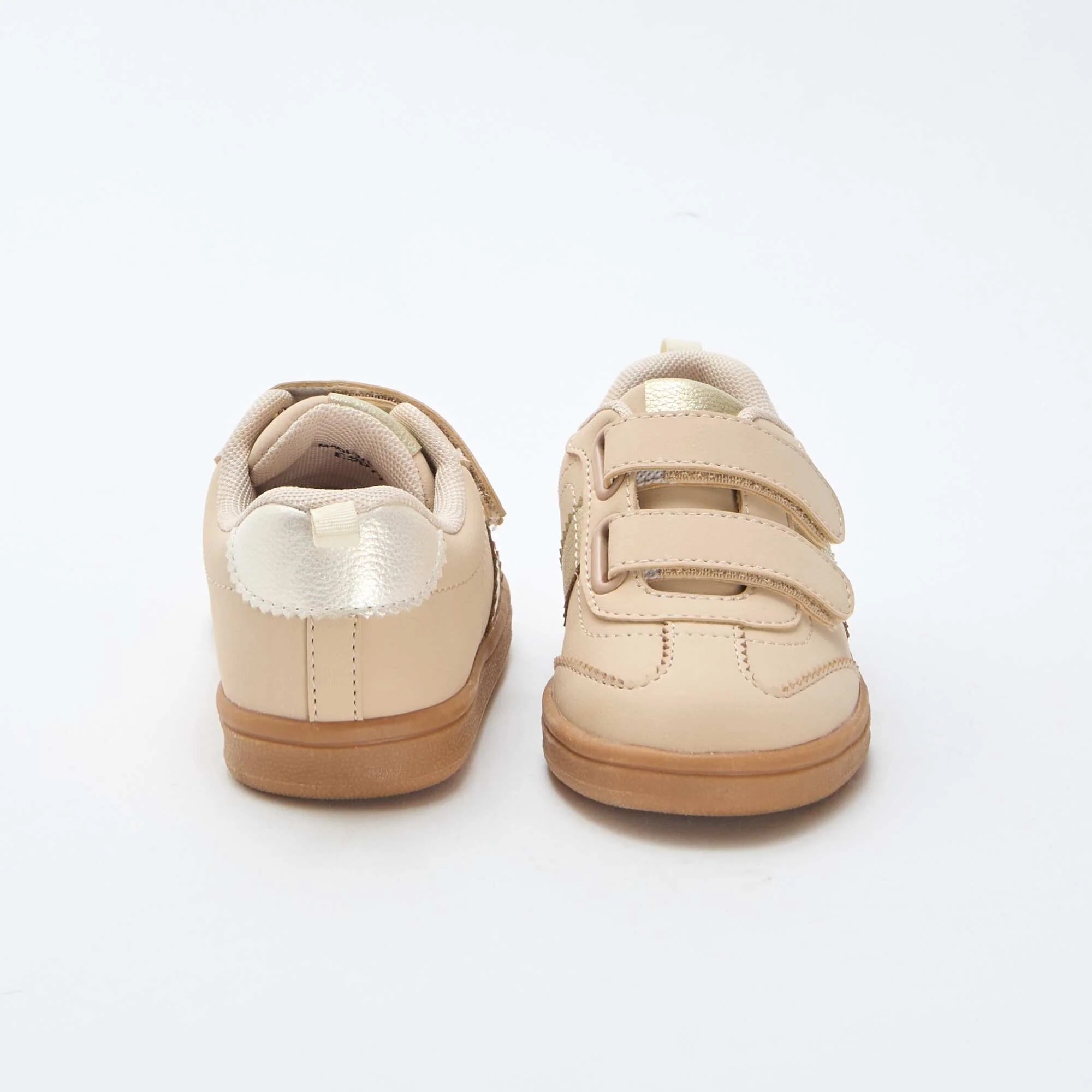 Low-Top Sneakers with Hook and Loop Fasteners WHITE - Image 3