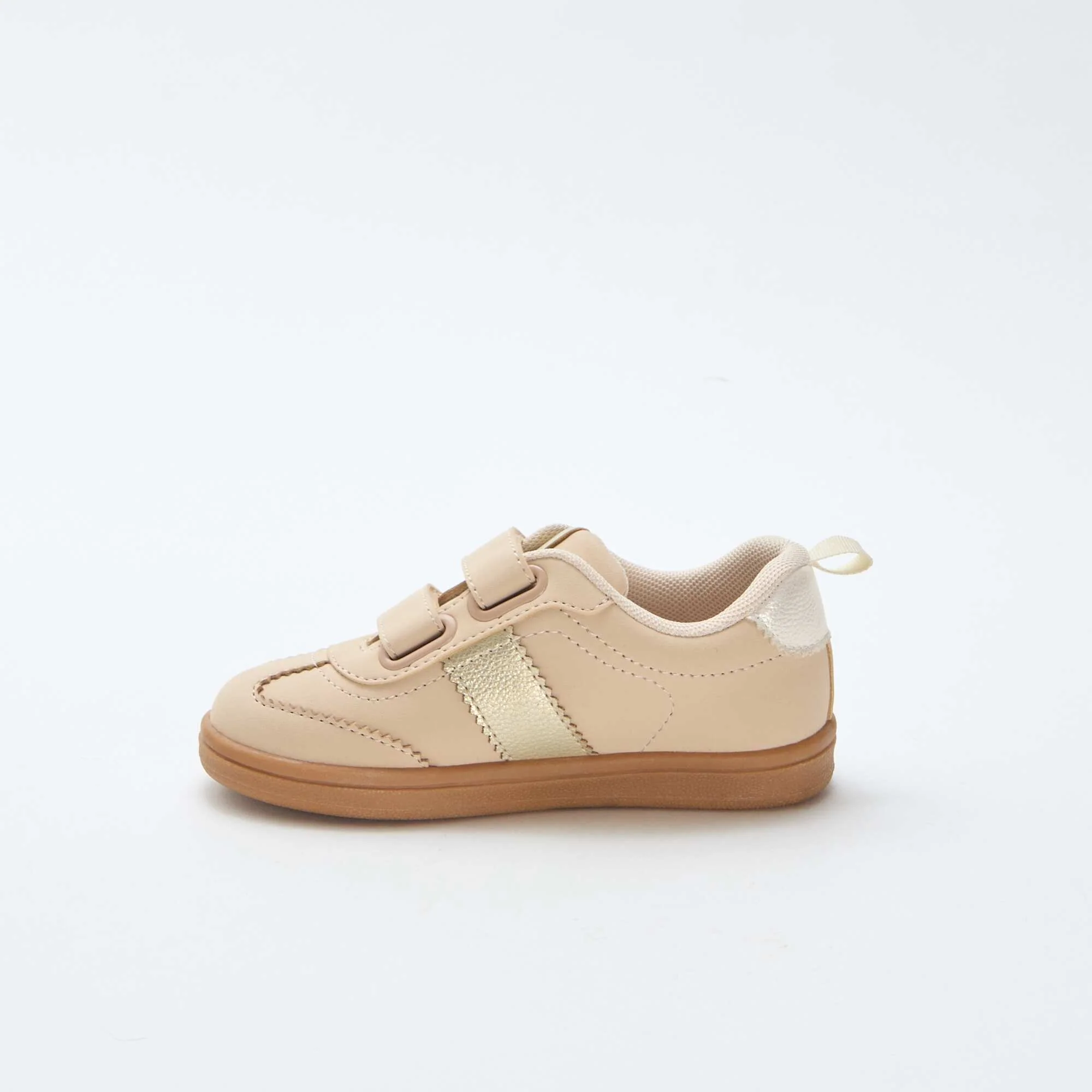 Low-Top Sneakers with Hook and Loop Fasteners WHITE - Image 4
