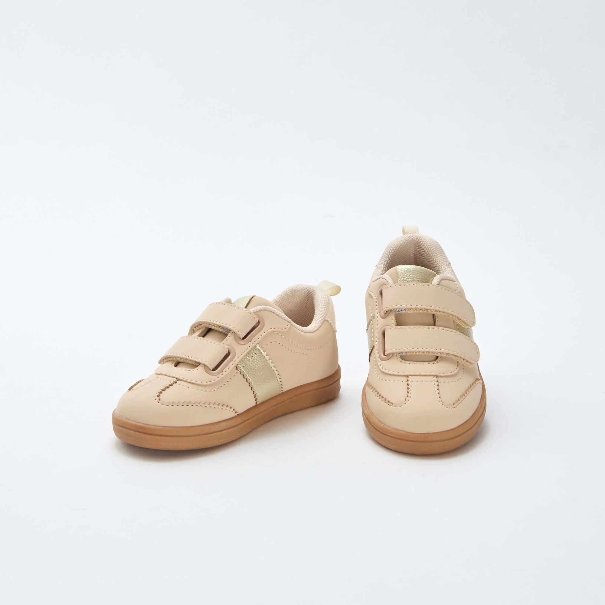 Low-Top Sneakers with Hook and Loop Fasteners WHITE - Image 5