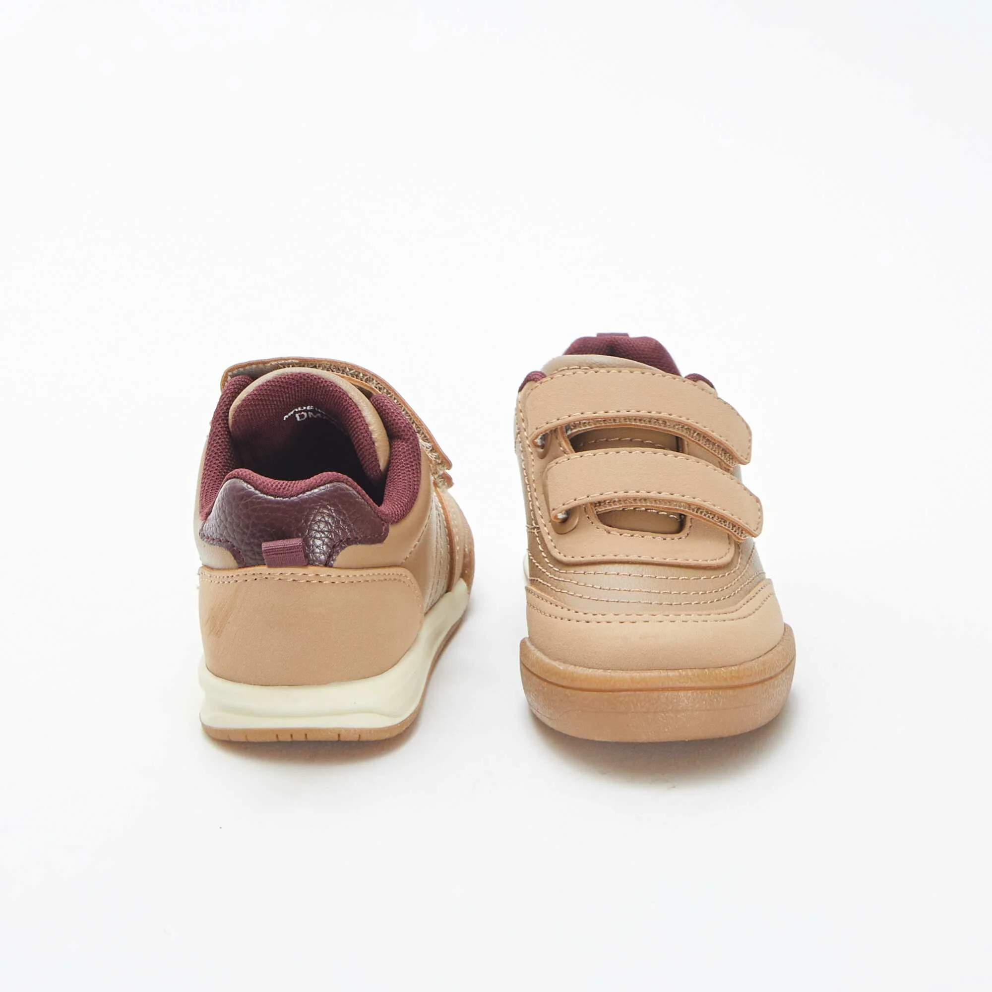 Low-top trainers with 2 hook and loop tabs BROWN - Image 3